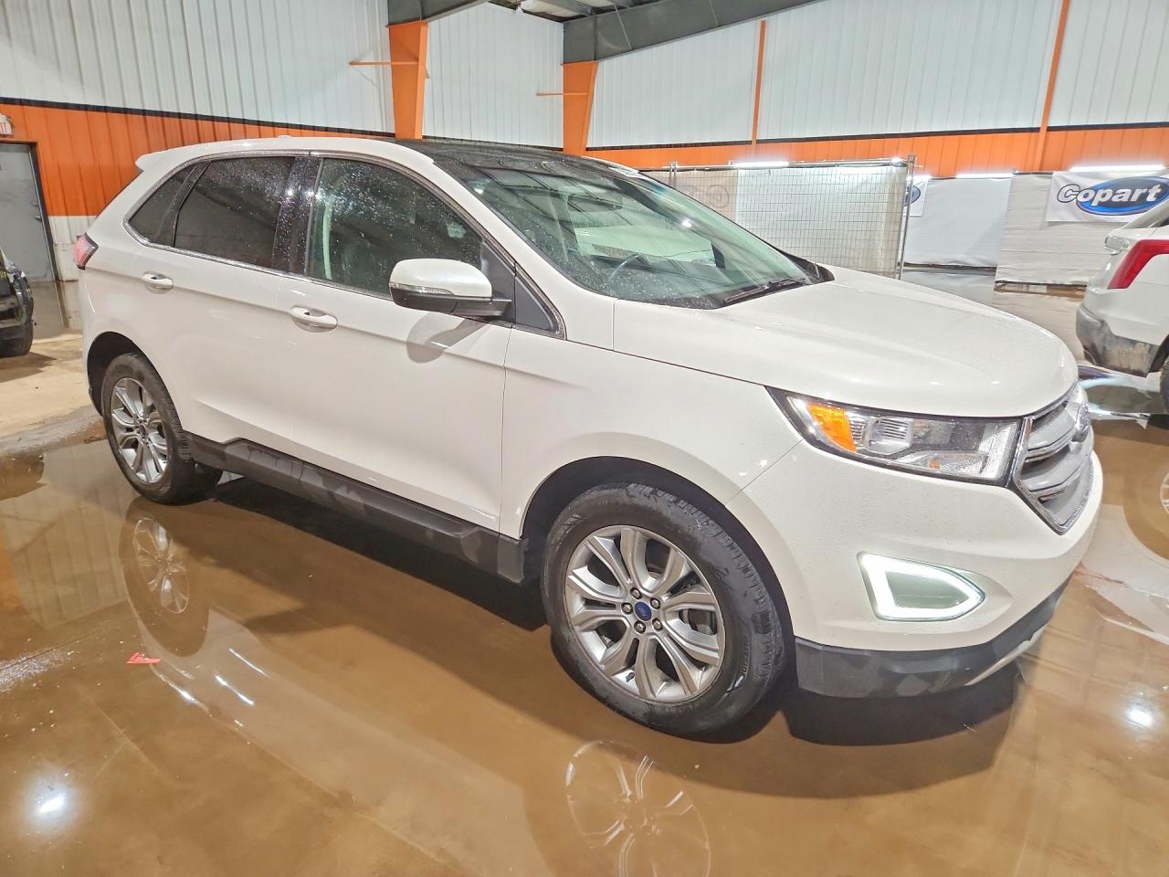 2017 Ford Edge Sel White vin: 2FMPK4J8XHBC34107