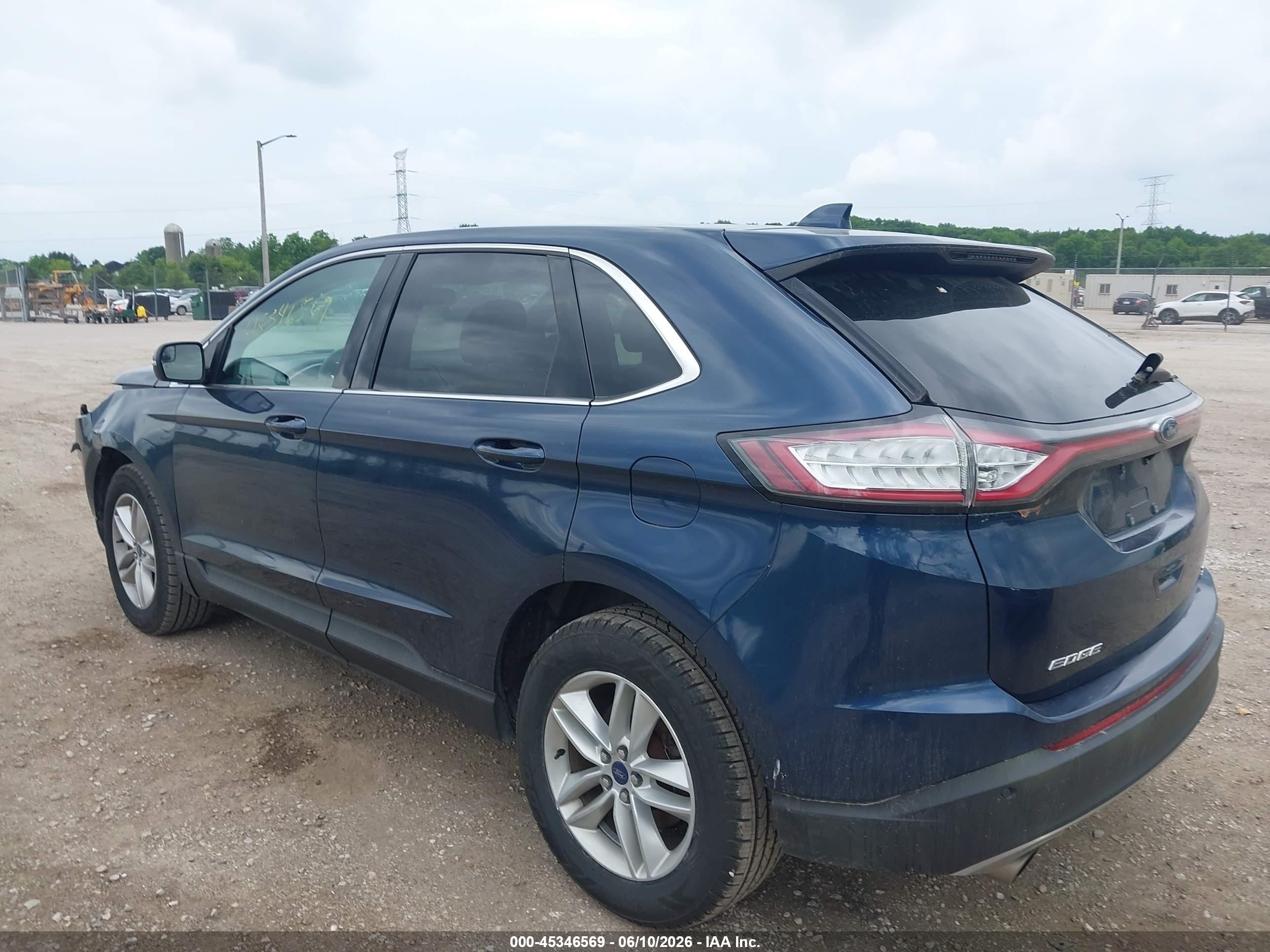 2017 Ford Edge Sel Синий vin: 2FMPK4J91HBB81774