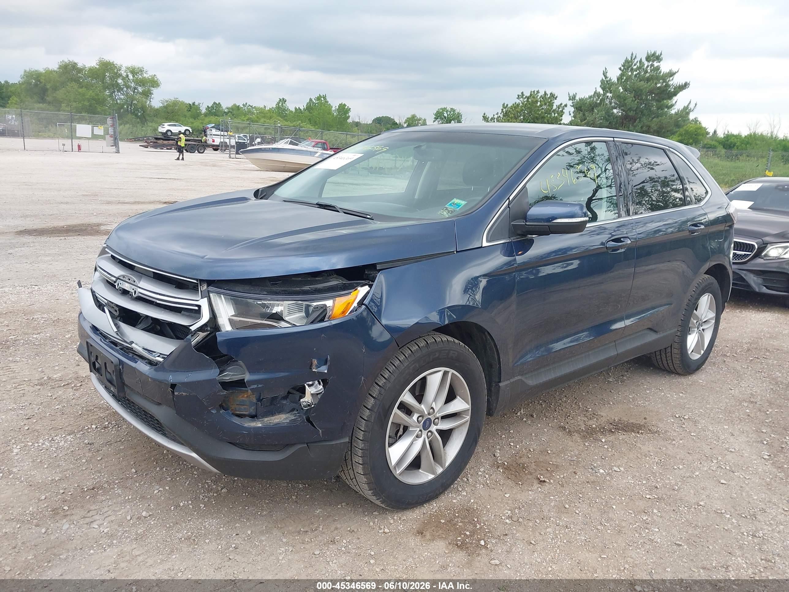 2017 Ford Edge Sel Синий vin: 2FMPK4J91HBB81774