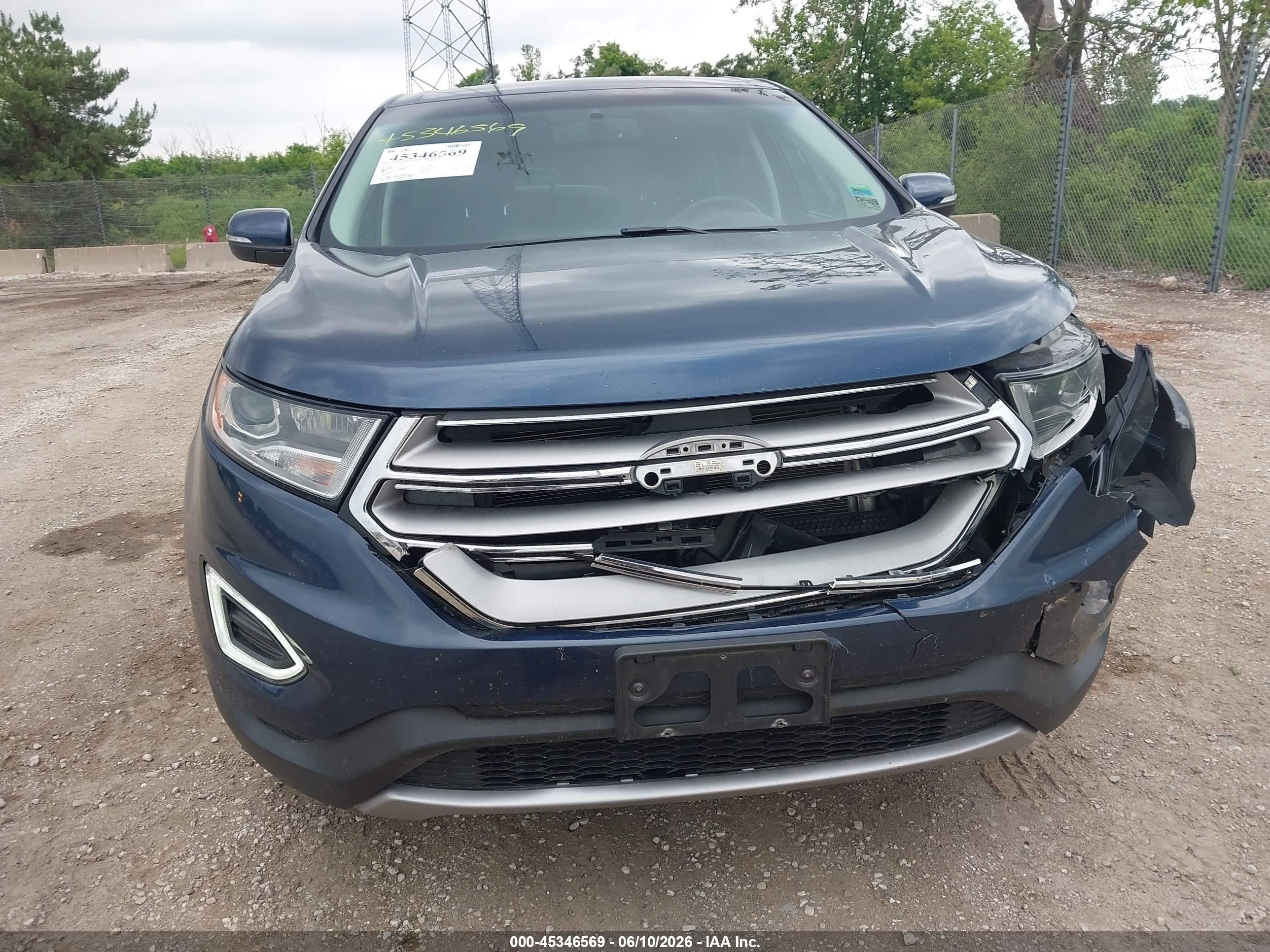 2017 Ford Edge Sel Синий vin: 2FMPK4J91HBB81774