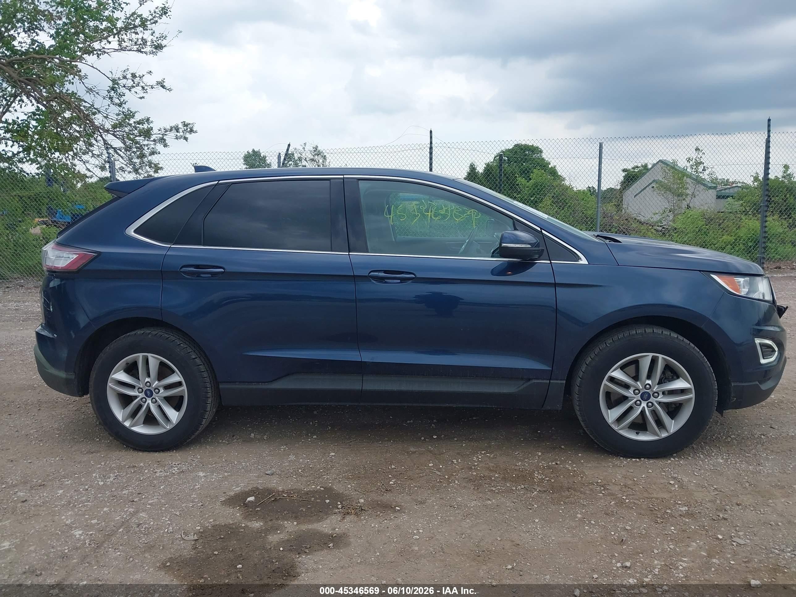 2017 Ford Edge Sel Синий vin: 2FMPK4J91HBB81774