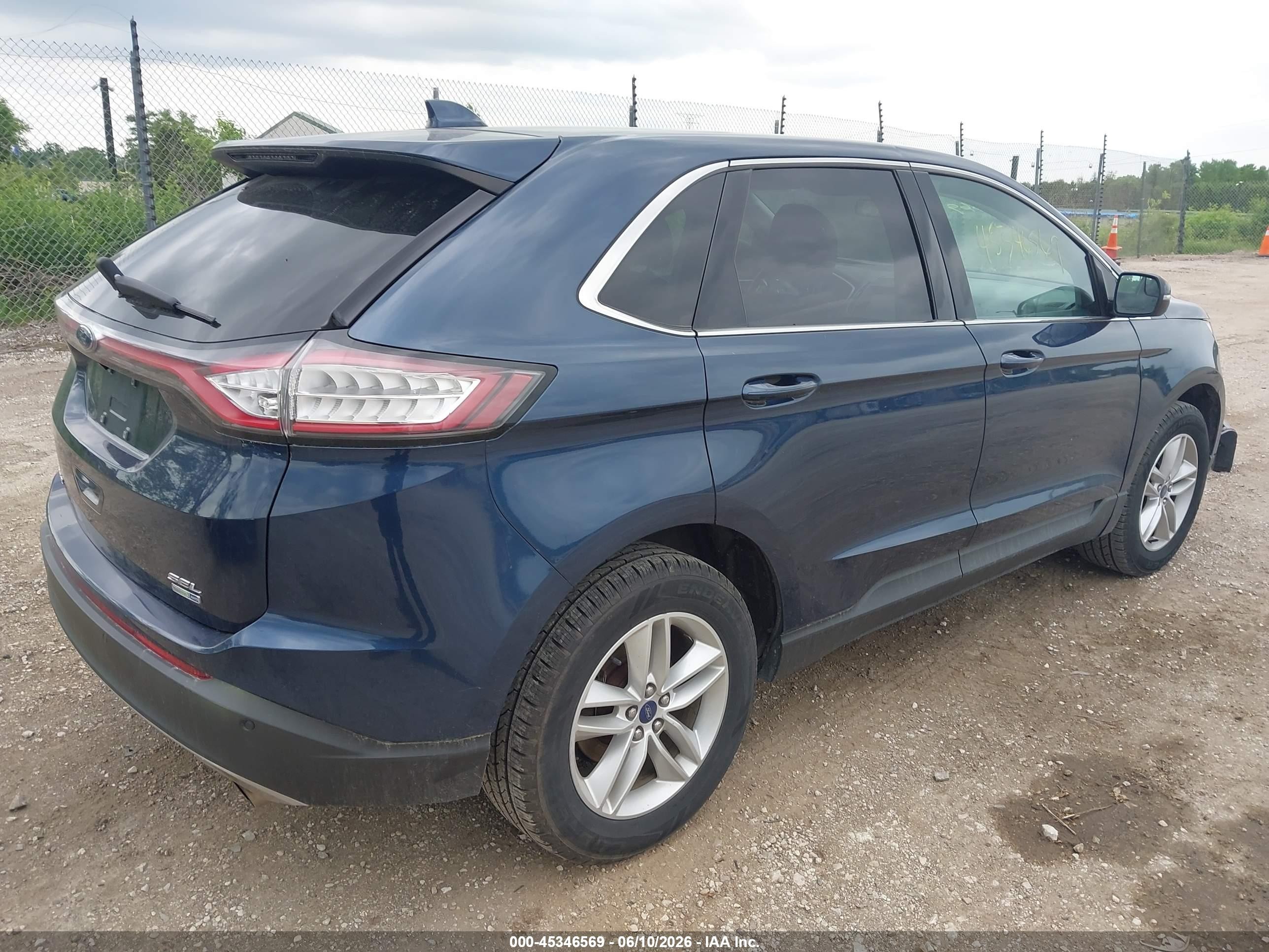 2017 Ford Edge Sel Синий vin: 2FMPK4J91HBB81774
