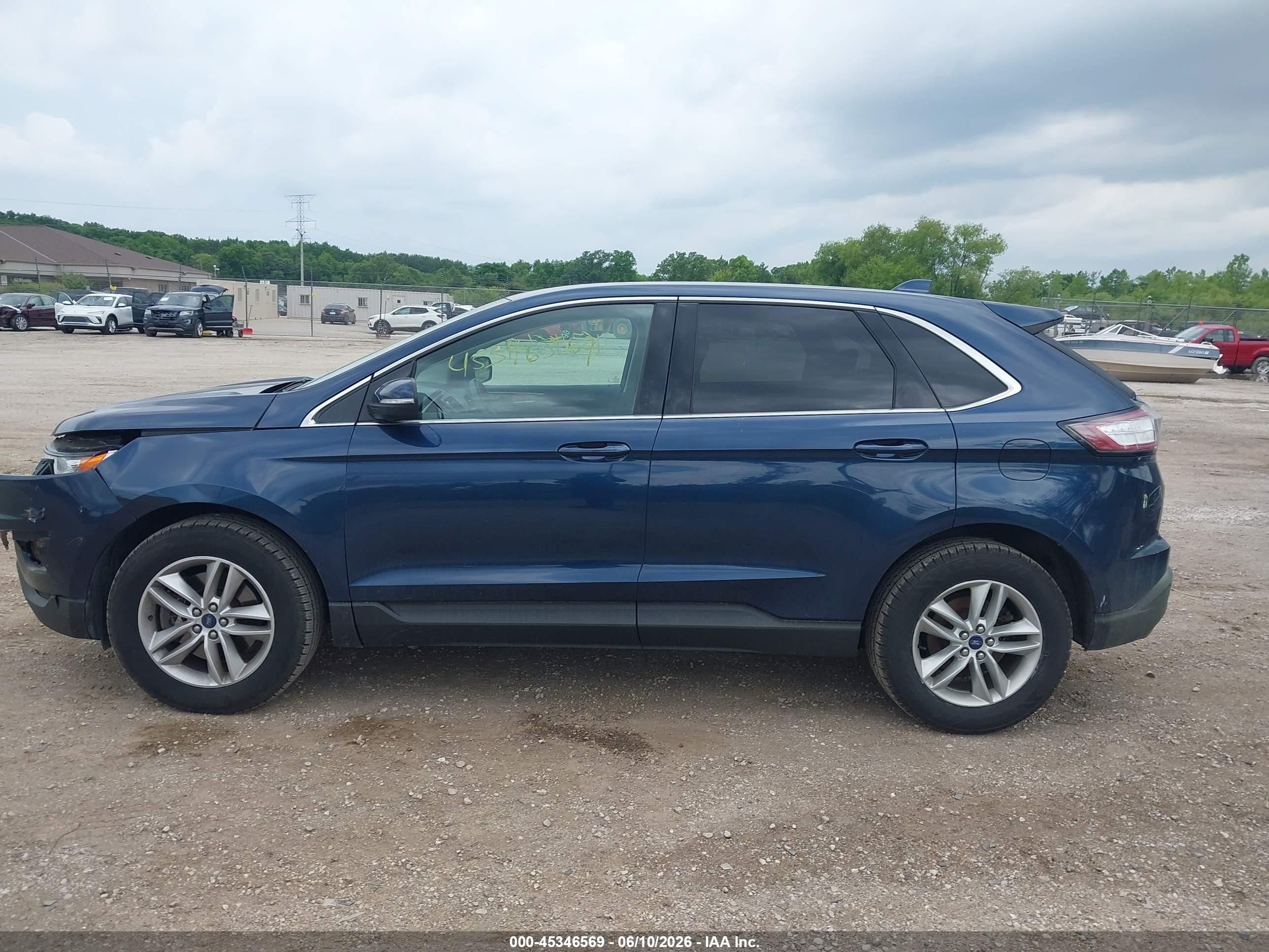2017 Ford Edge Sel Синий vin: 2FMPK4J91HBB81774
