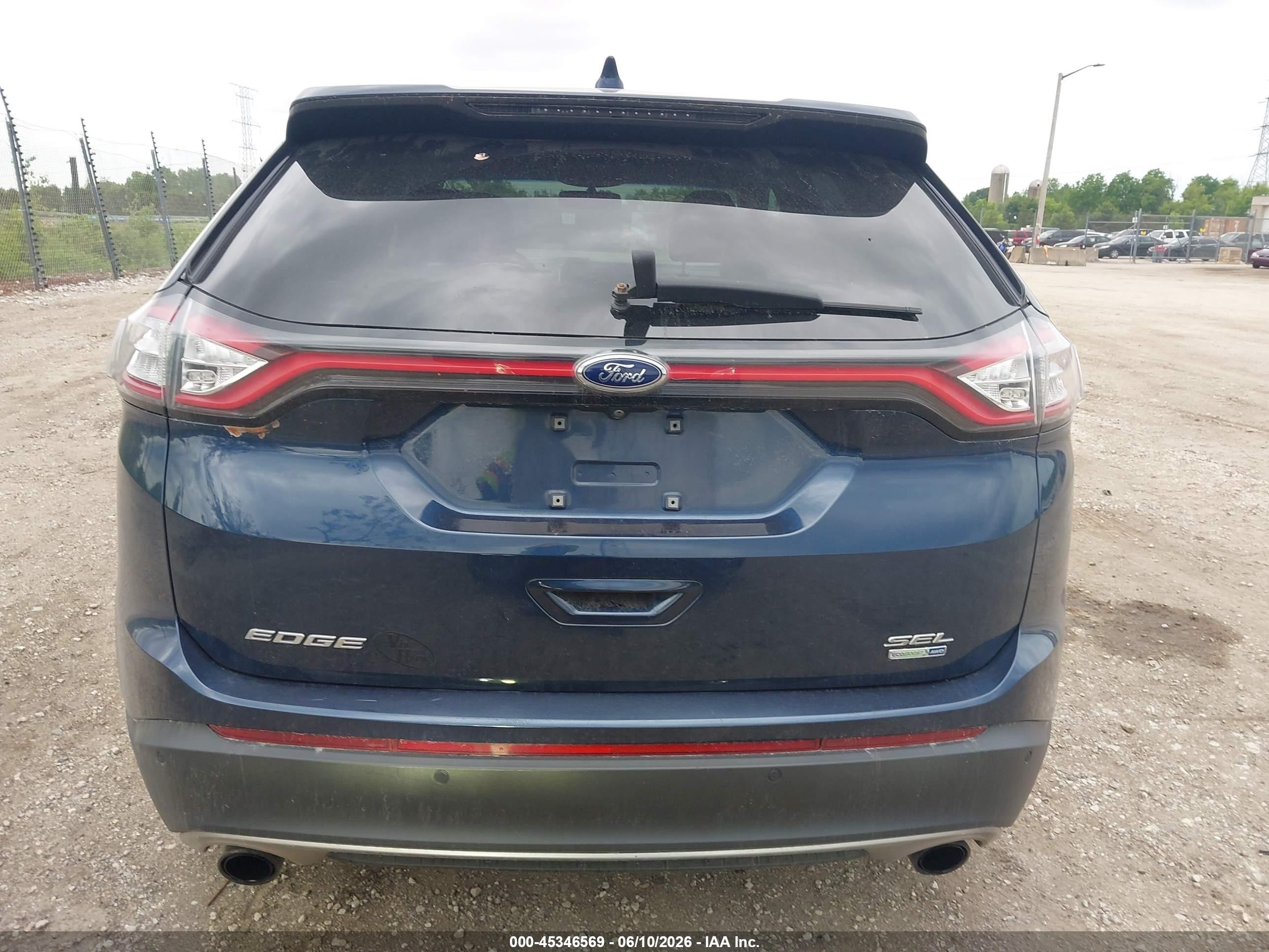 2017 Ford Edge Sel Синий vin: 2FMPK4J91HBB81774