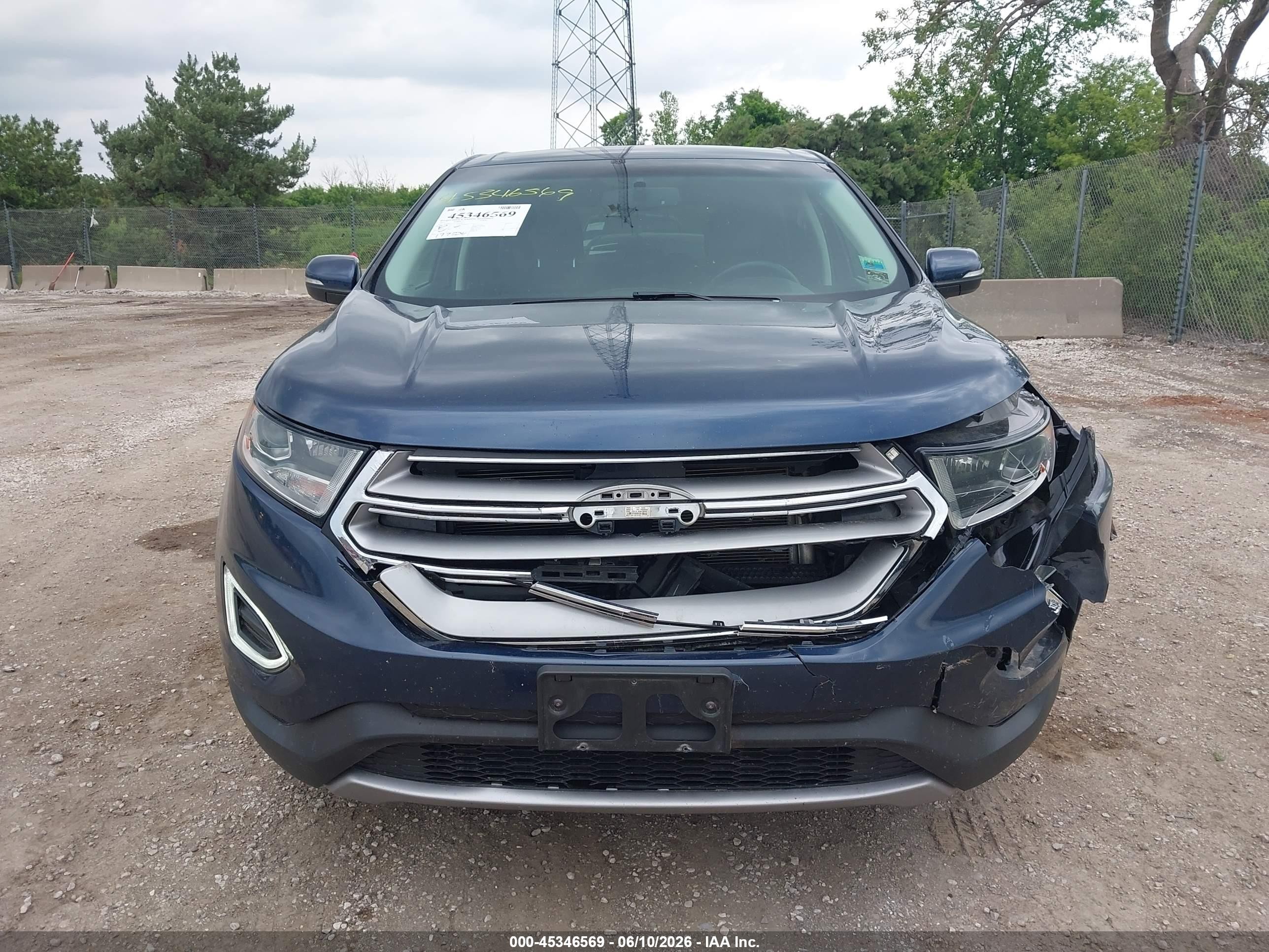 2017 Ford Edge Sel Синий vin: 2FMPK4J91HBB81774