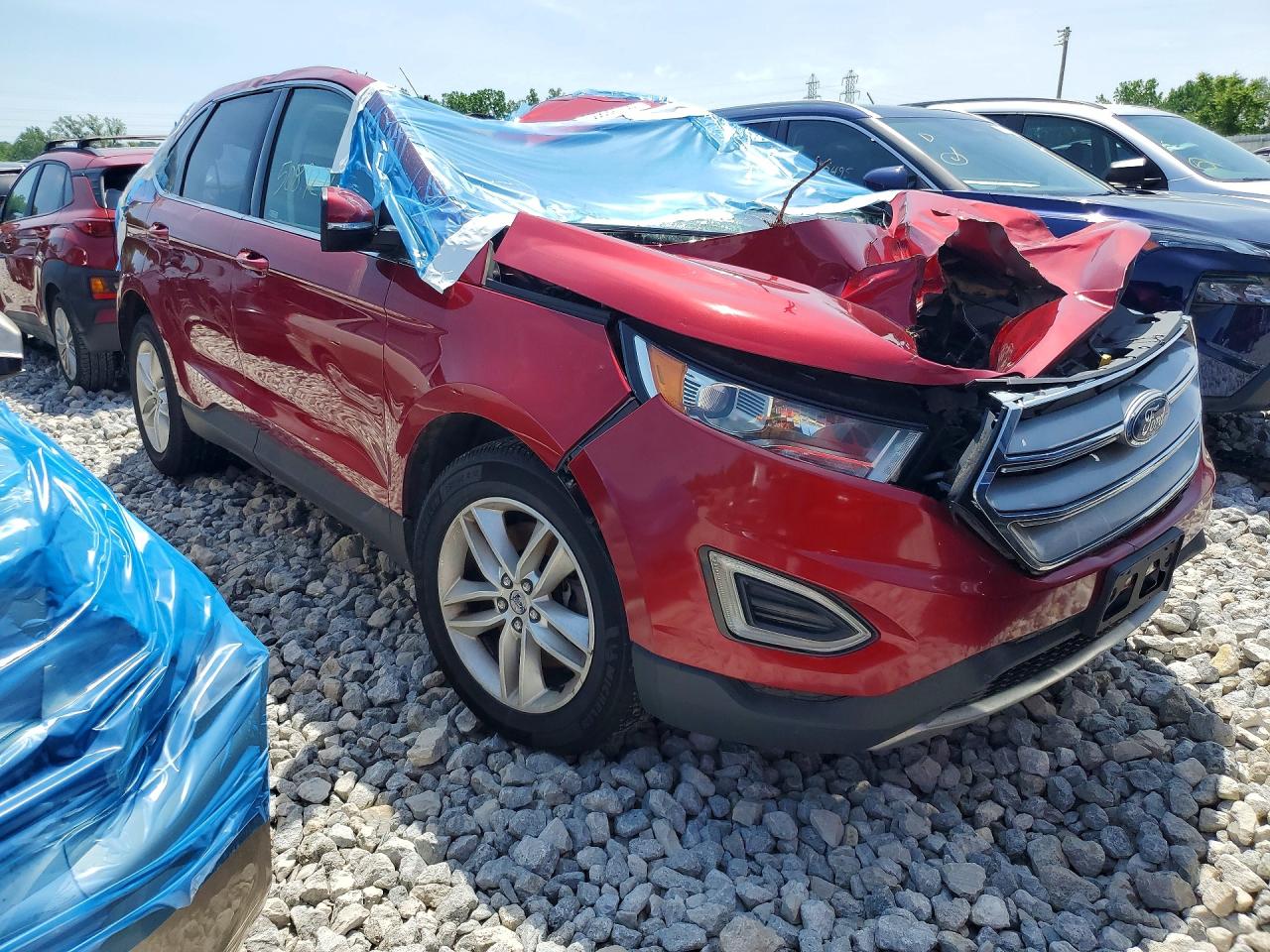 2017 Ford Edge Sel Темно-бордовый vin: 2FMPK4J91HBC42329