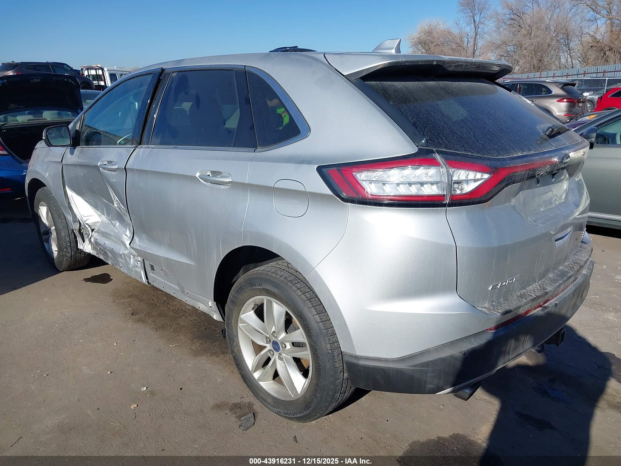 2016 Ford Edge Sel Silver vin: 2FMPK4J94GBC41884