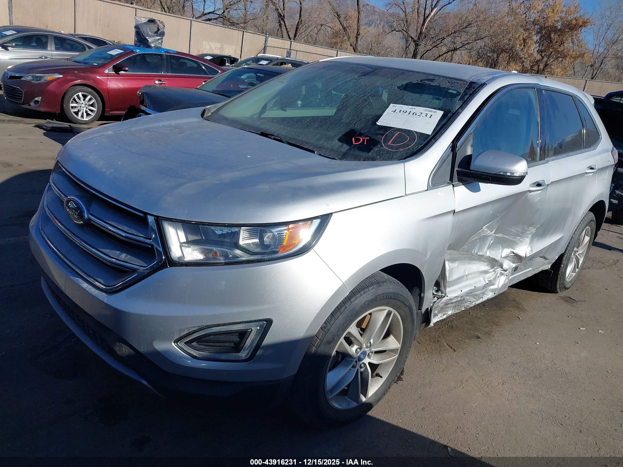 2016 Ford Edge Sel Silver vin: 2FMPK4J94GBC41884