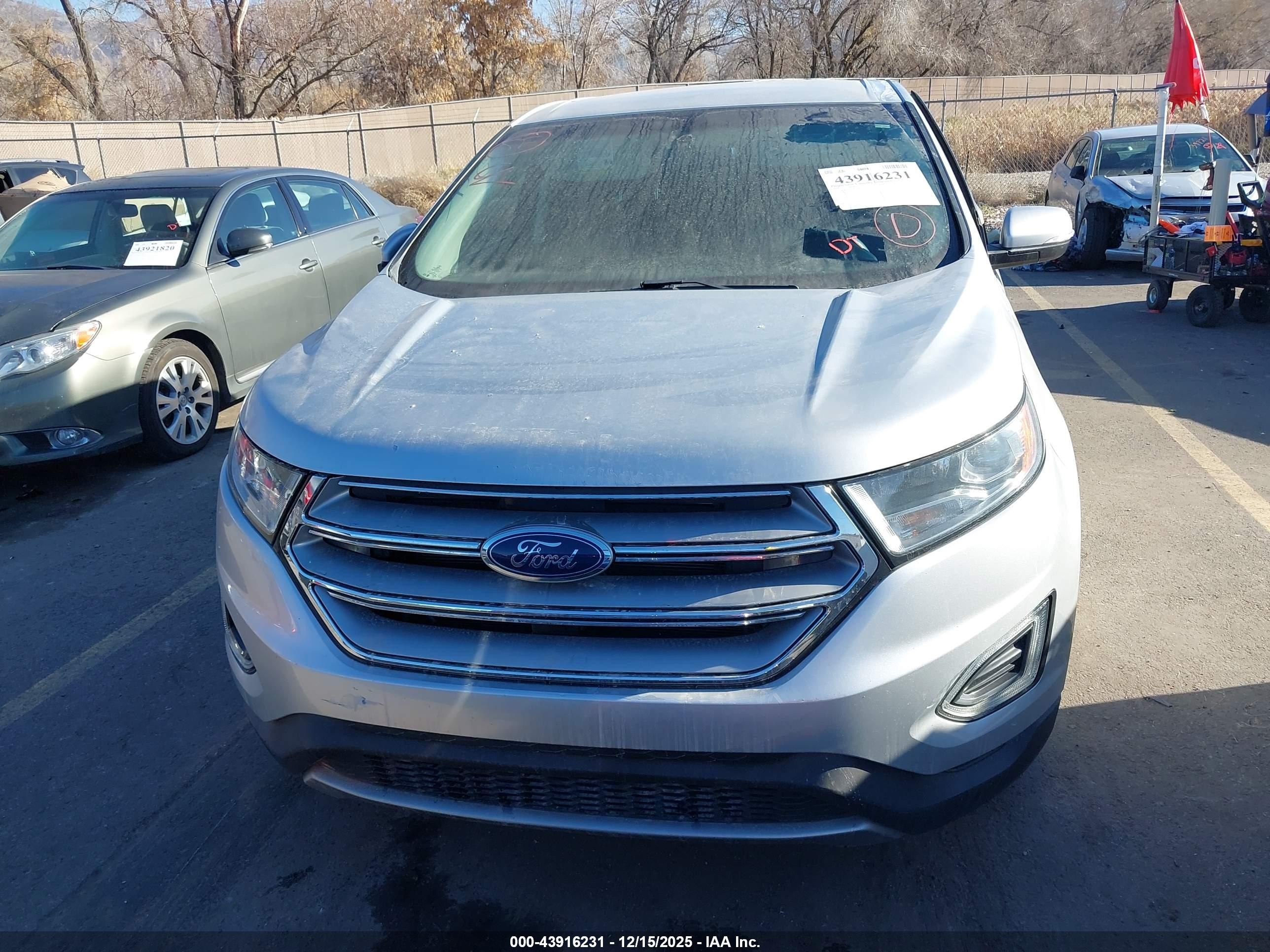 2016 Ford Edge Sel Silver vin: 2FMPK4J94GBC41884