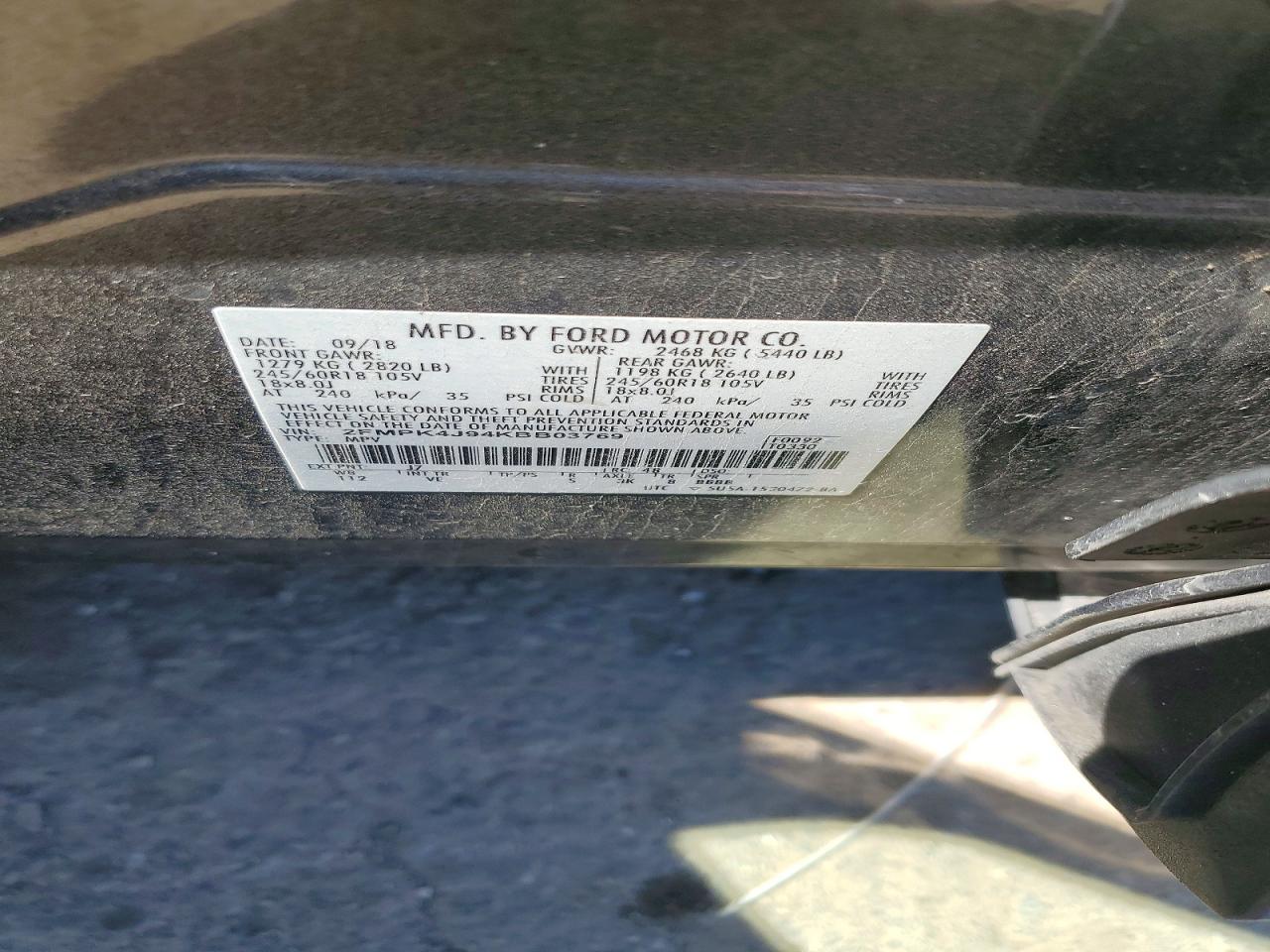 2019 Ford Edge Sel Gray vin: 2FMPK4J94KBB03769