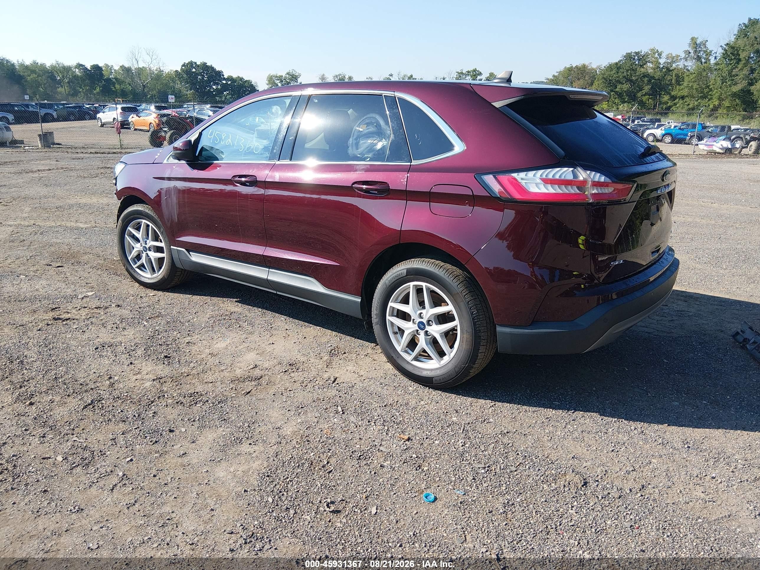 2021 Ford Edge Sel Burgundy vin: 2FMPK4J94MBA07840