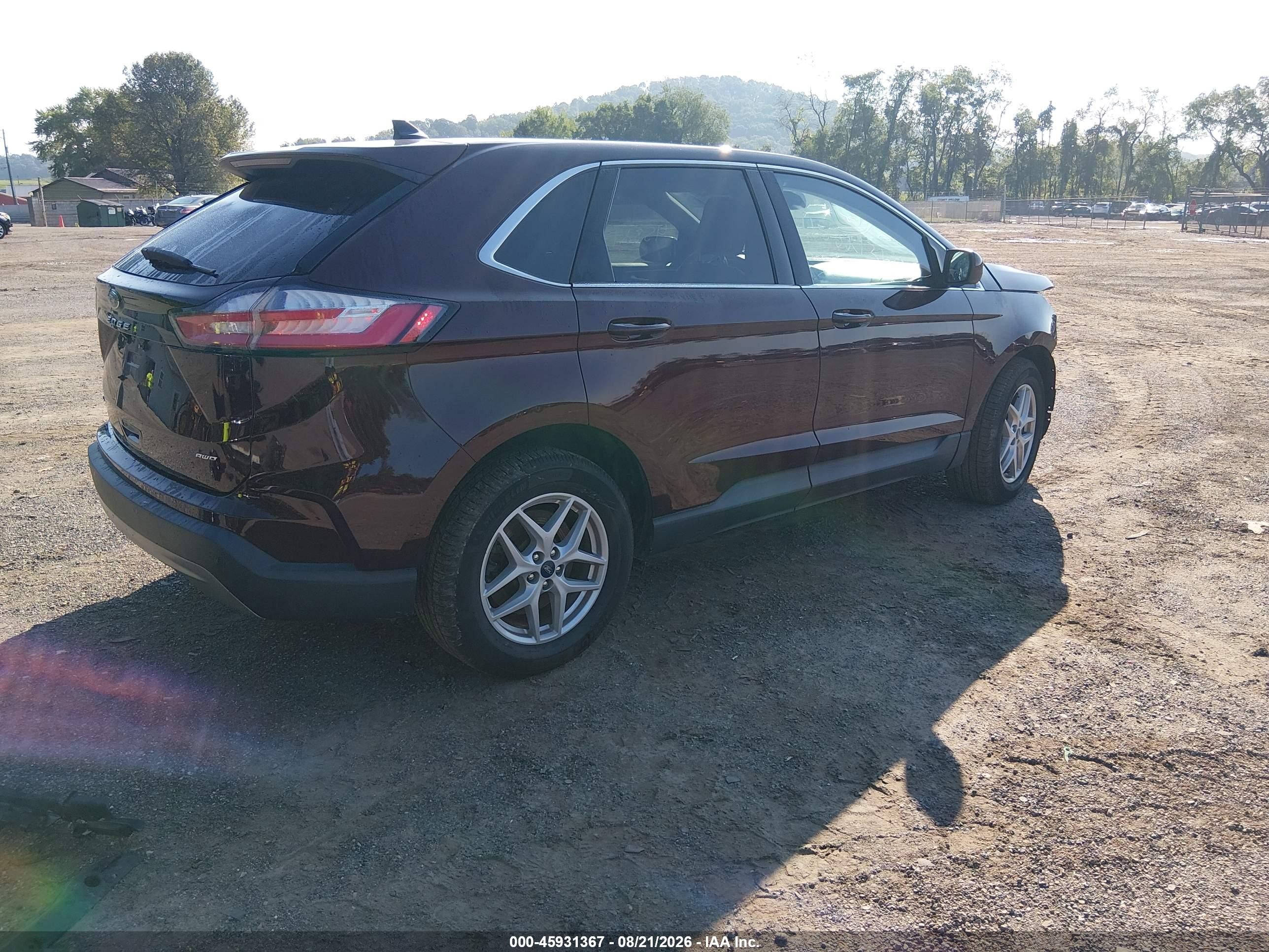 2021 Ford Edge Sel Burgundy vin: 2FMPK4J94MBA07840