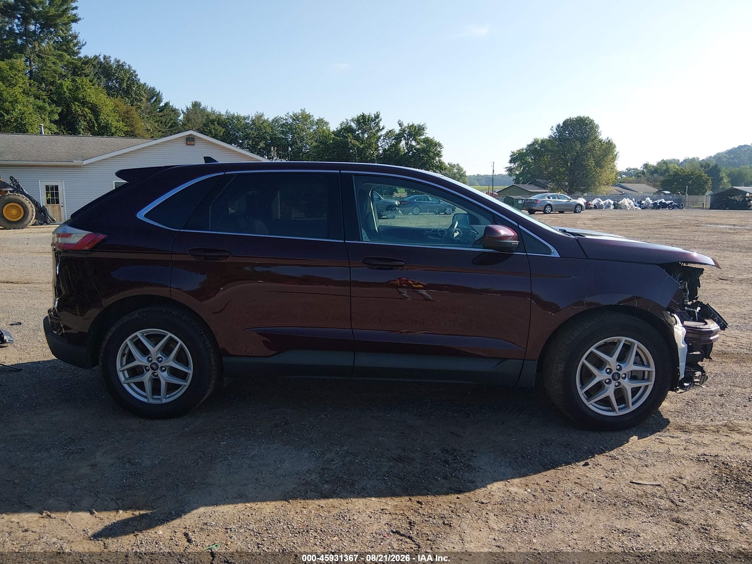 2021 Ford Edge Sel Burgundy vin: 2FMPK4J94MBA07840