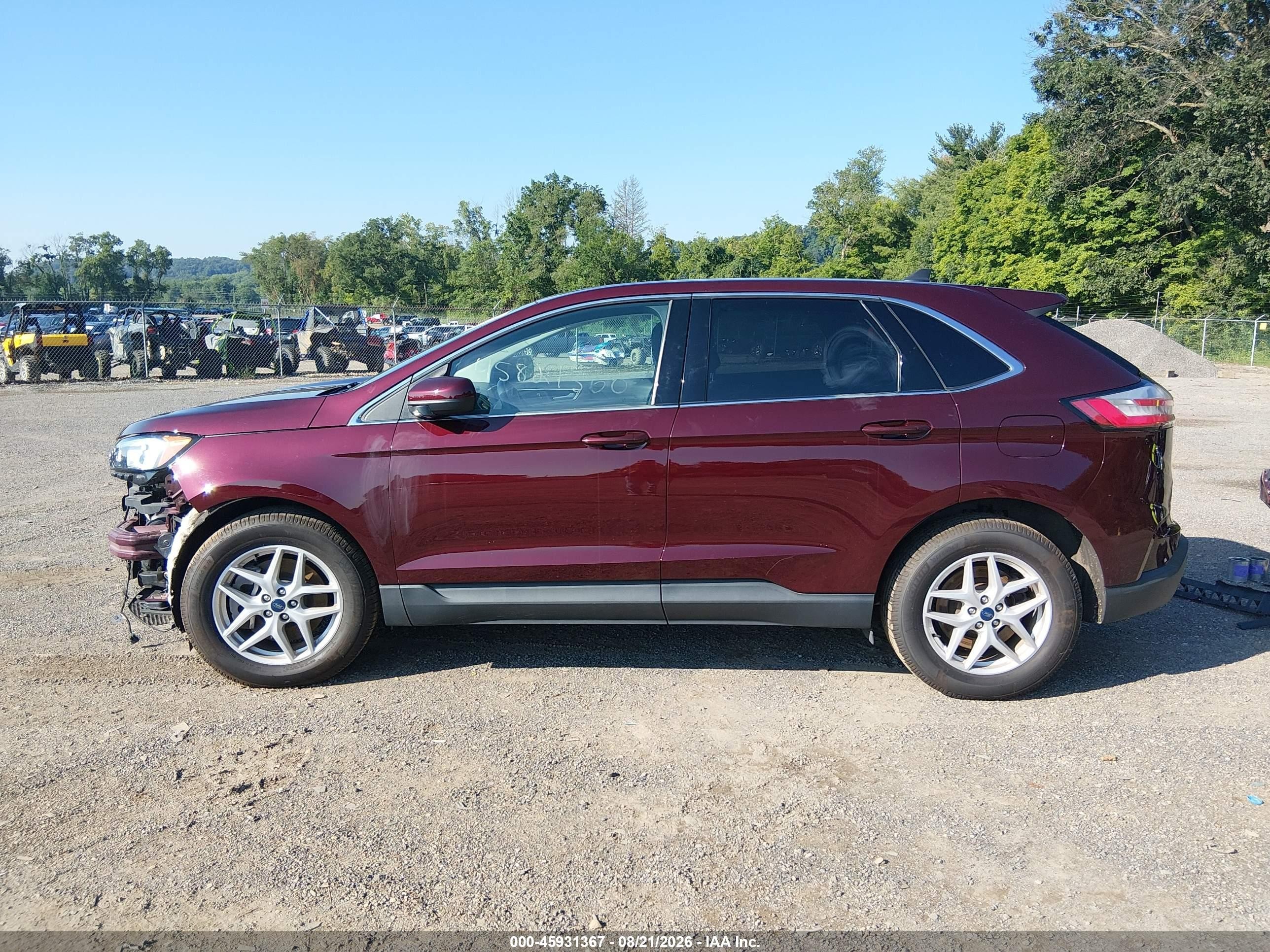 2021 Ford Edge Sel Burgundy vin: 2FMPK4J94MBA07840