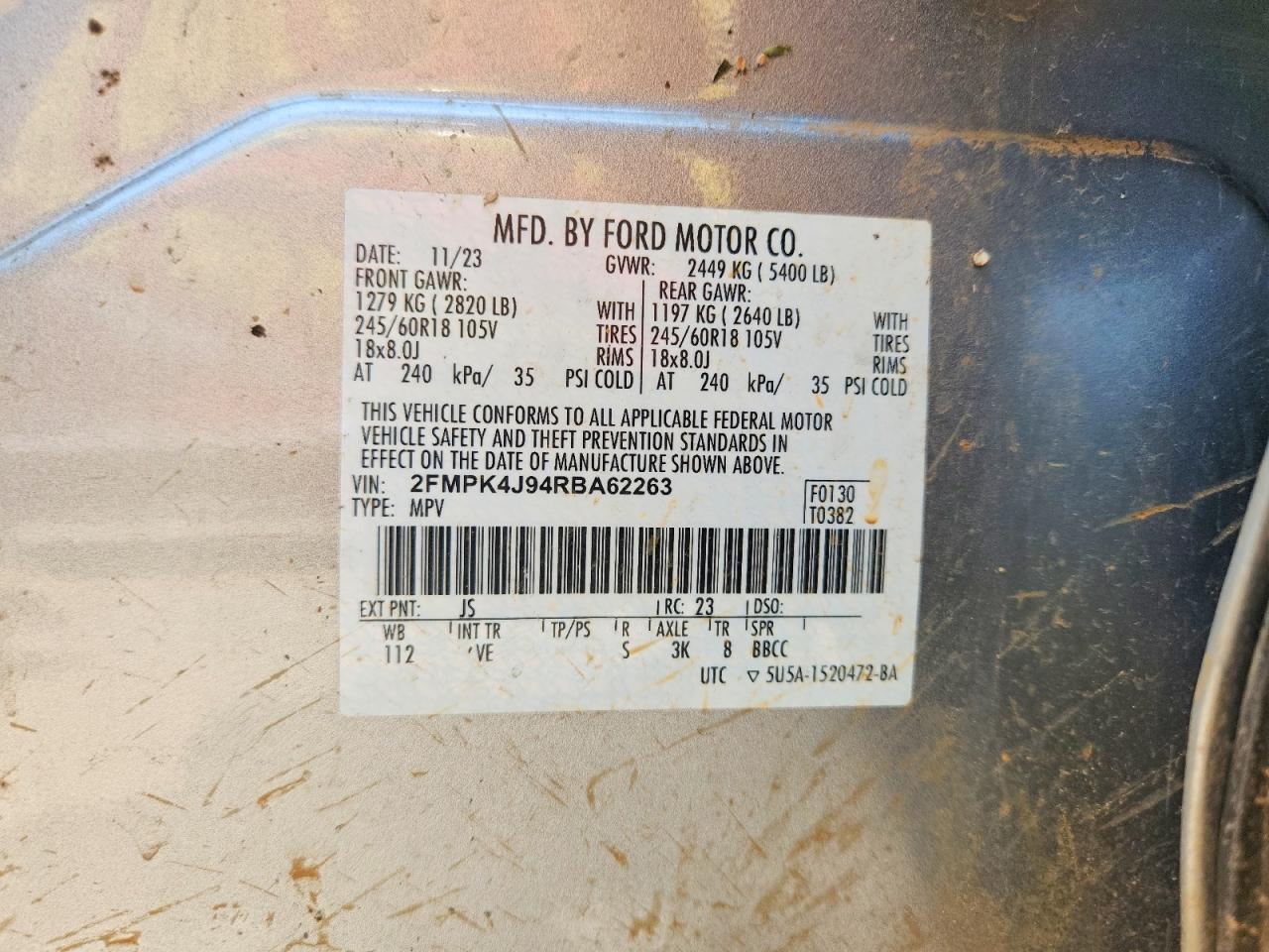 2024 Ford Edge Sel Silver vin: 2FMPK4J94RBA62263