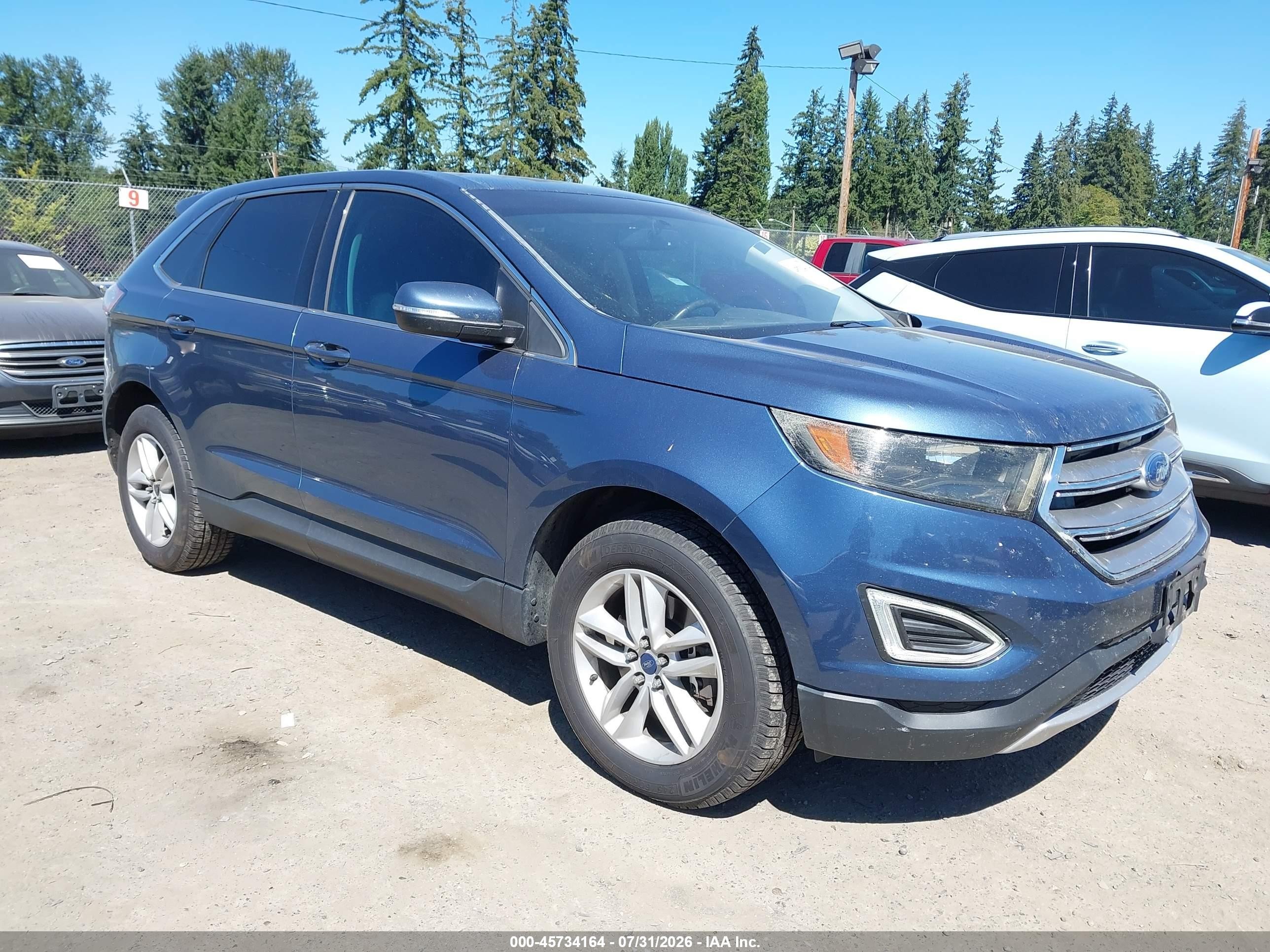 2018 Ford Edge Sel Синий vin: 2FMPK4J95JBB53725