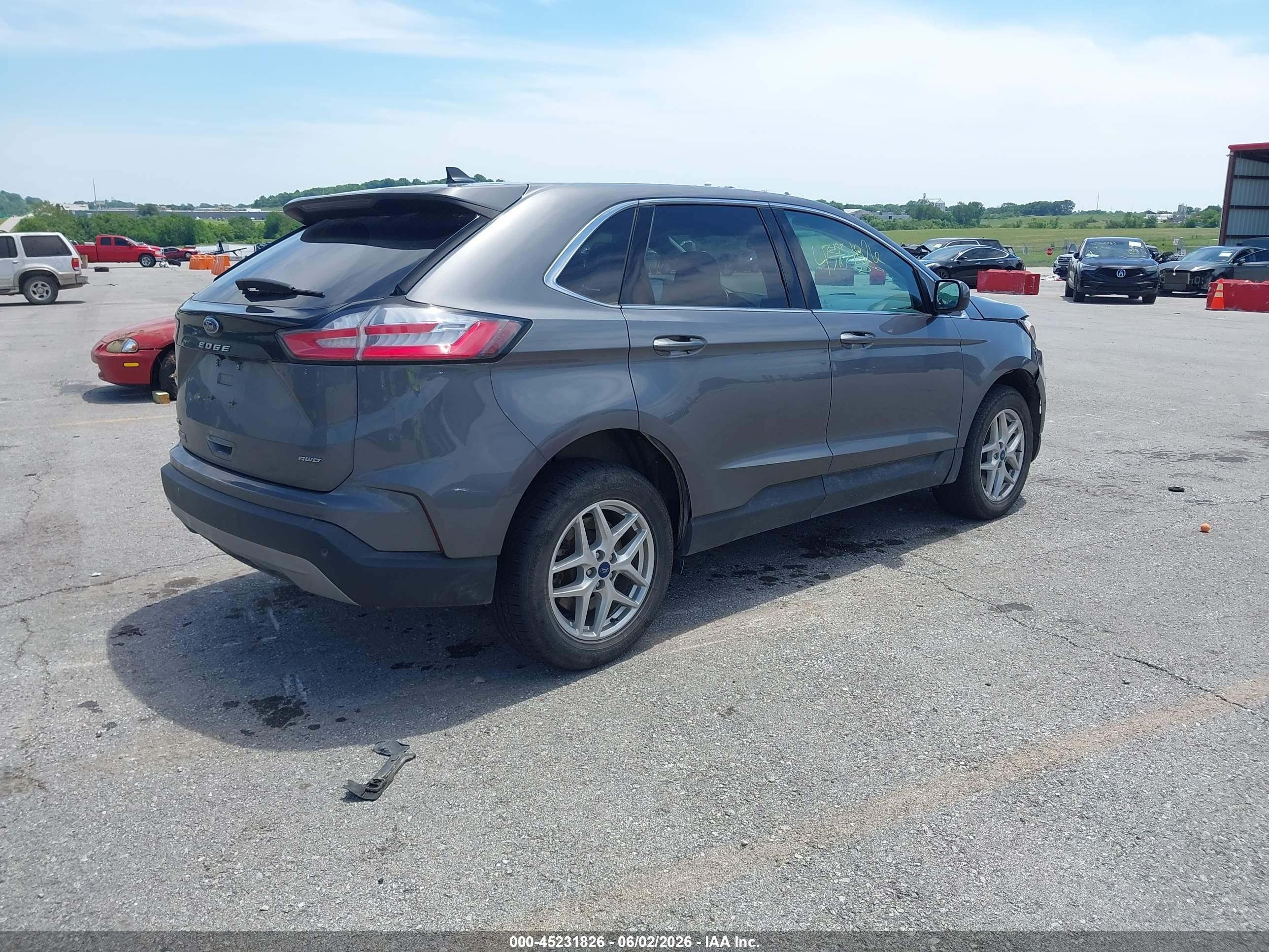 2022 Ford Edge Sel Gray vin: 2FMPK4J95NBA53775