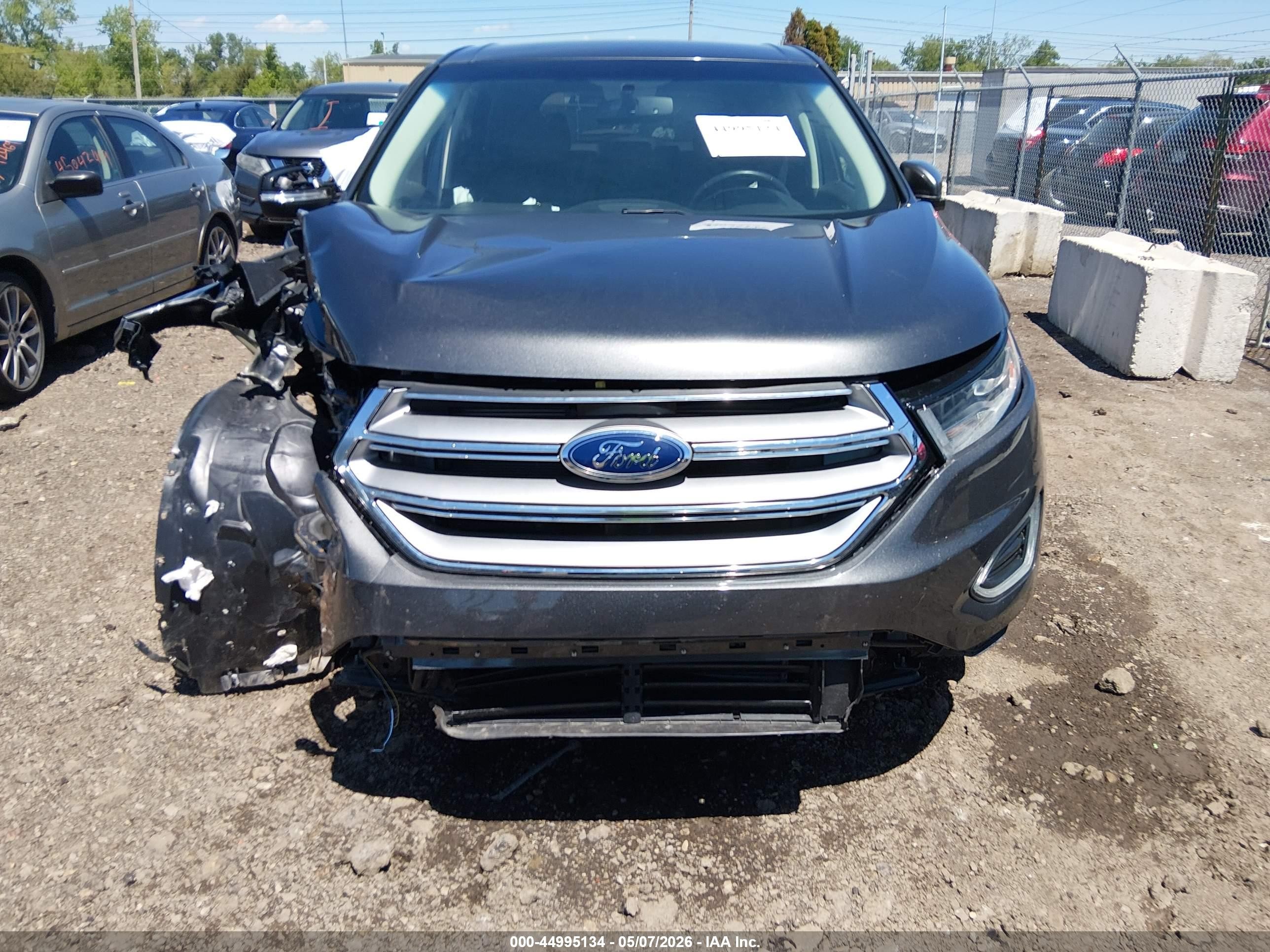 2017 Ford Edge Sel Серый vin: 2FMPK4J97HBB88082