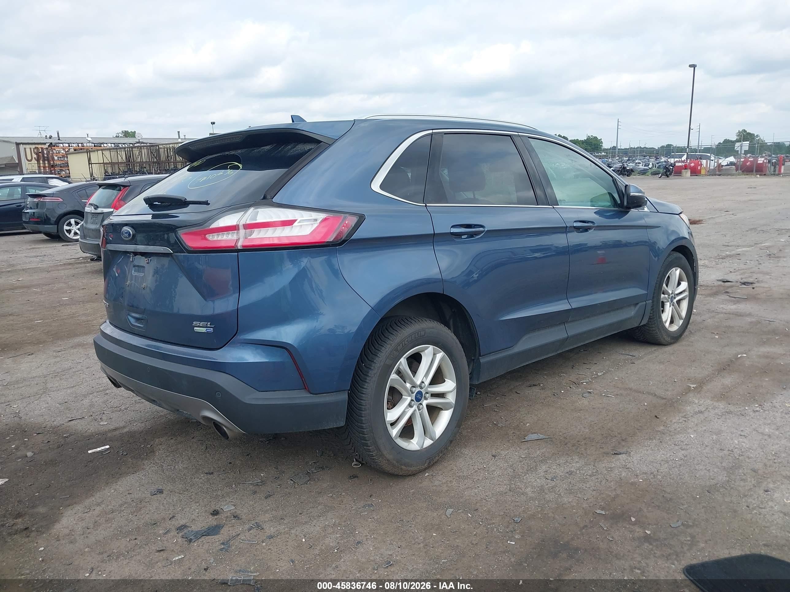 2019 Ford Edge Sel Синий vin: 2FMPK4J97KBB03586