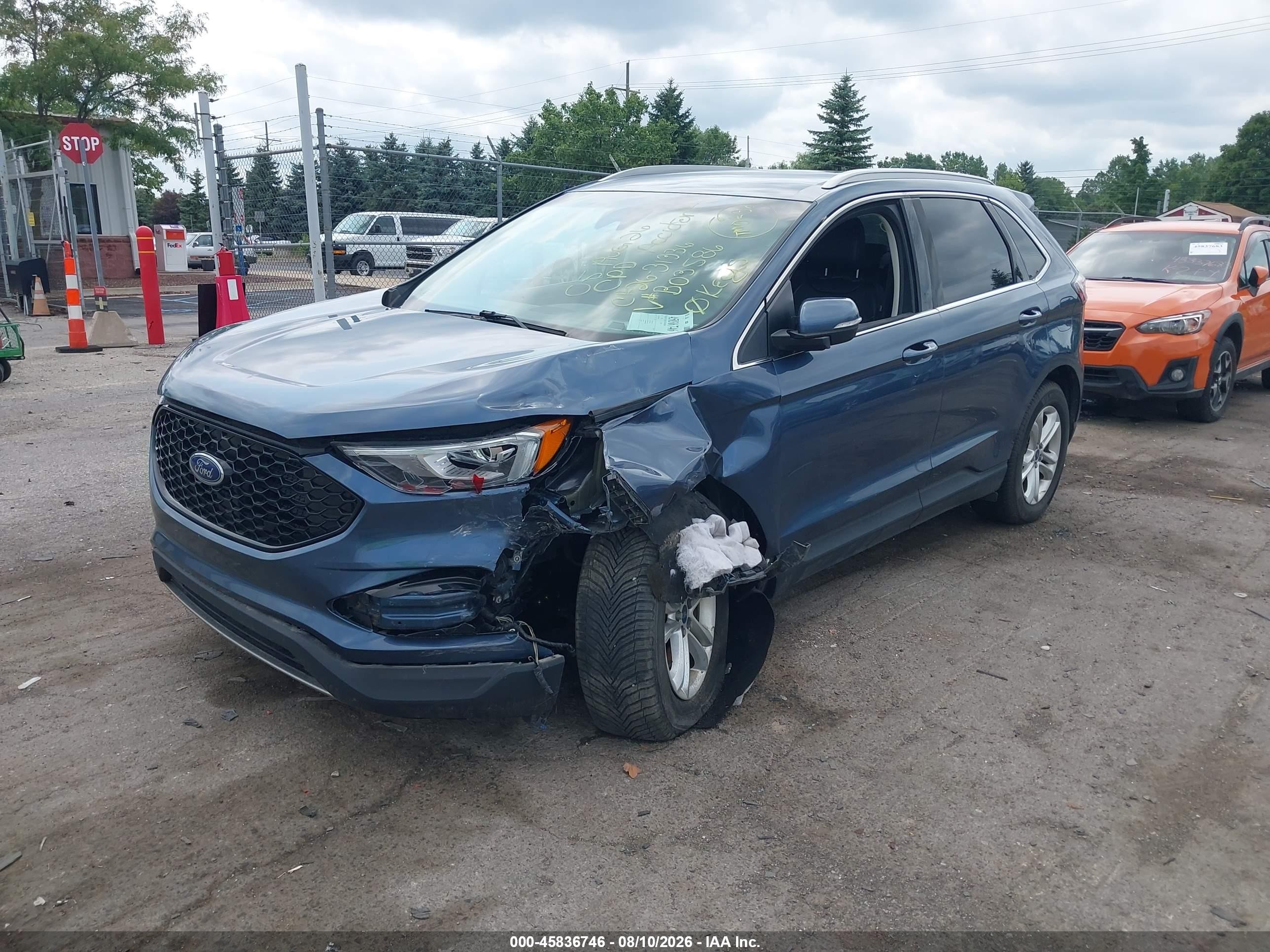 2019 Ford Edge Sel Синий vin: 2FMPK4J97KBB03586