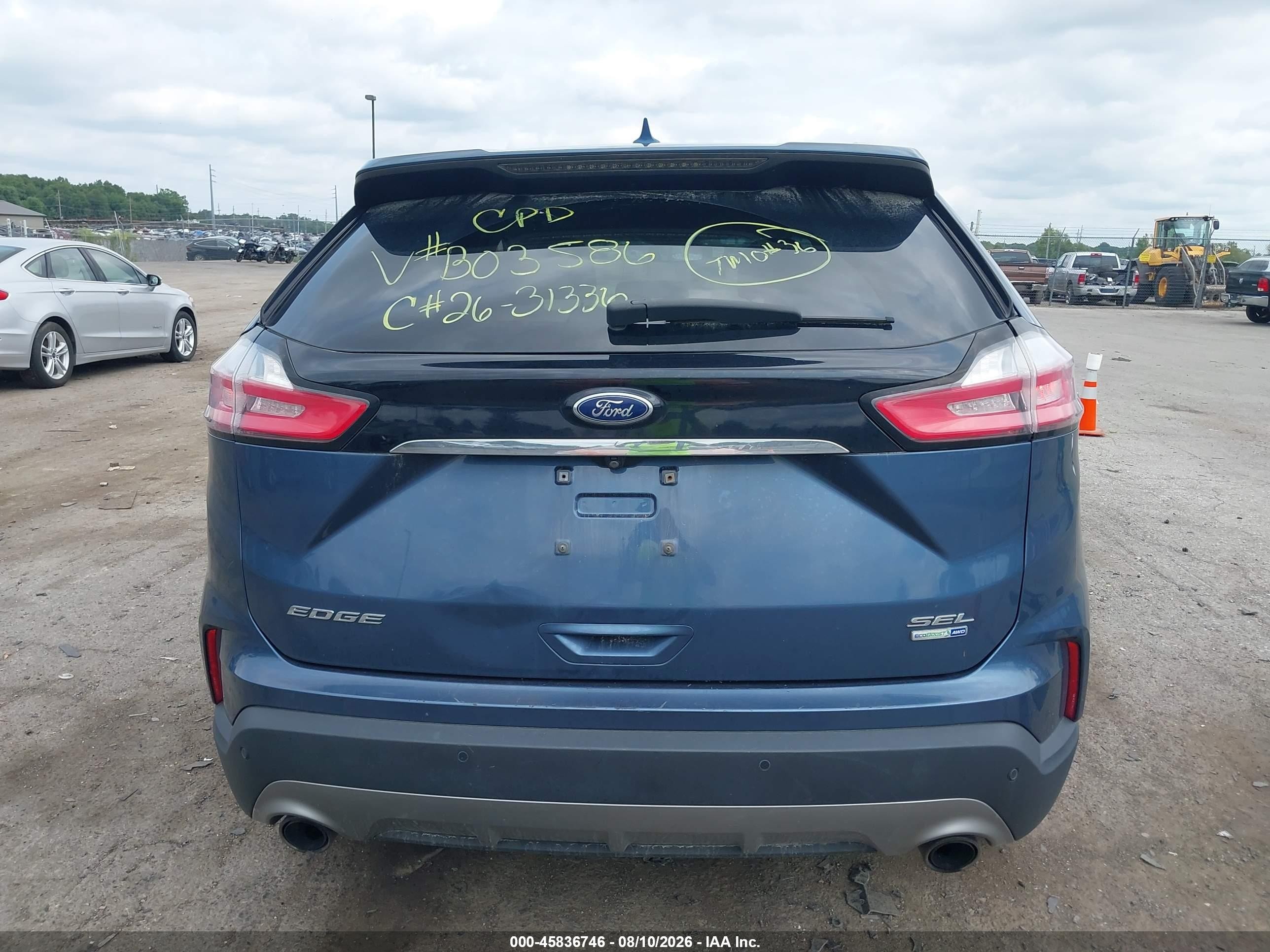 2019 Ford Edge Sel Синий vin: 2FMPK4J97KBB03586