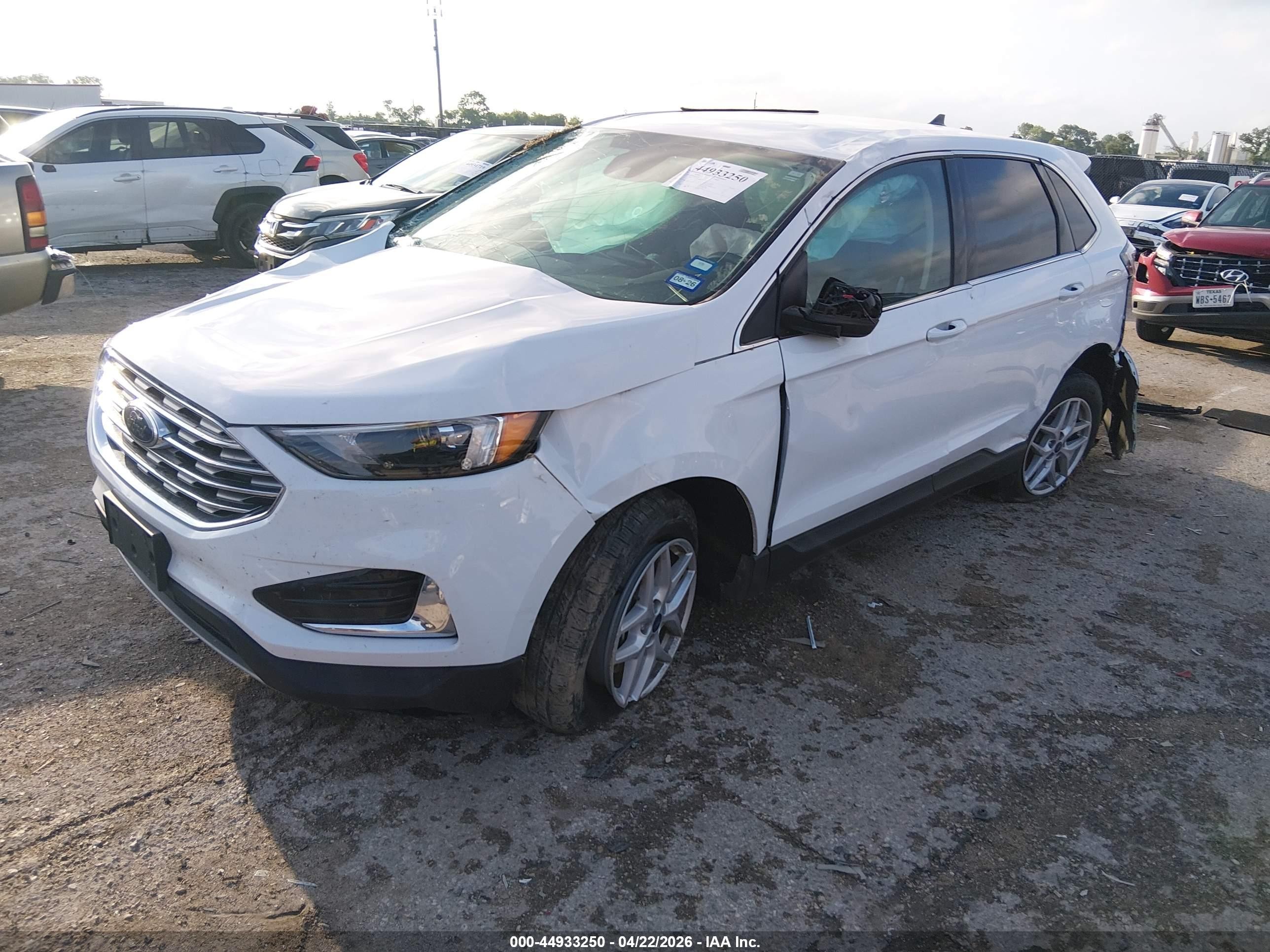 2022 Ford Edge Sel White vin: 2FMPK4J97NBA92710