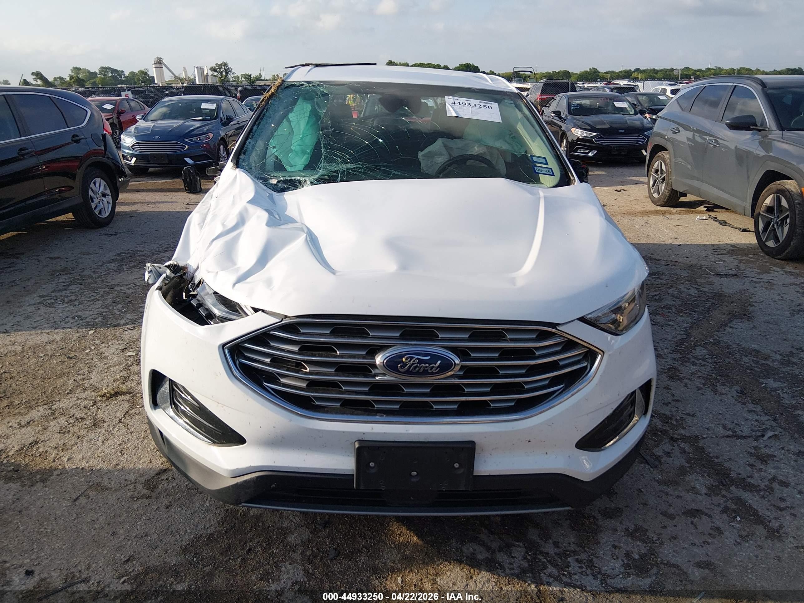 2022 Ford Edge Sel White vin: 2FMPK4J97NBA92710
