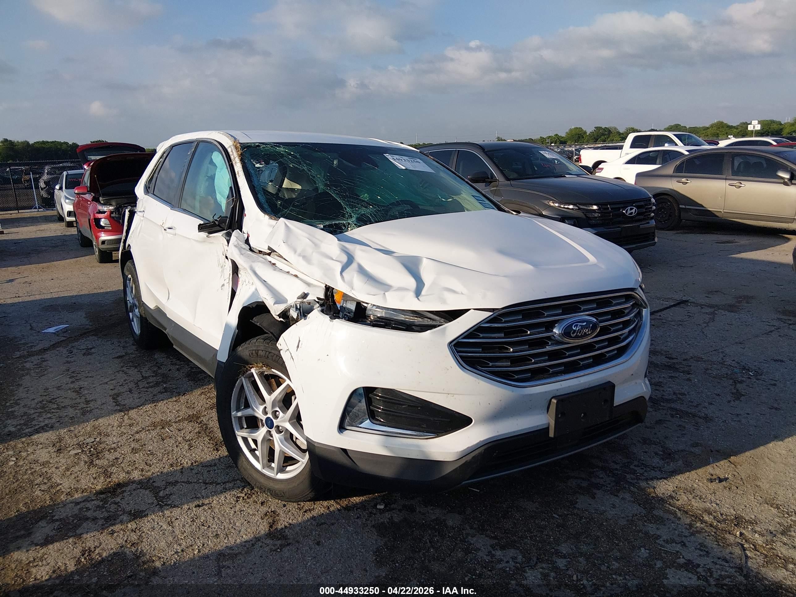 2022 Ford Edge Sel White vin: 2FMPK4J97NBA92710