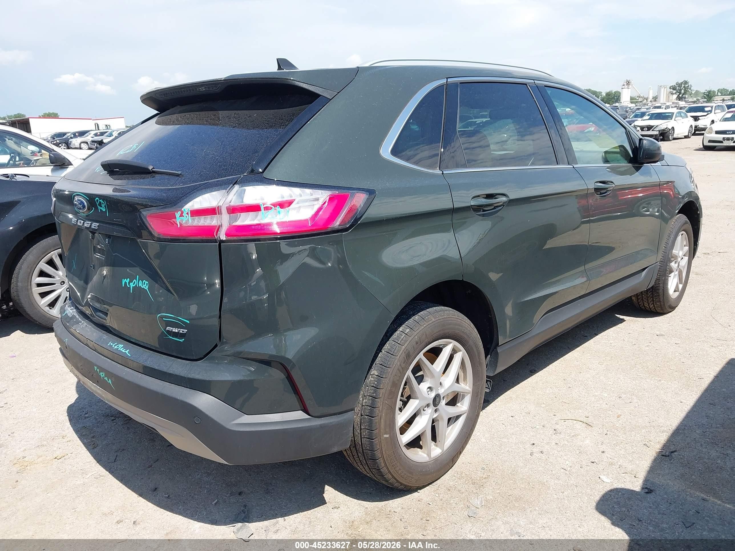2024 Ford Edge Sel Green vin: 2FMPK4J97RBA33971