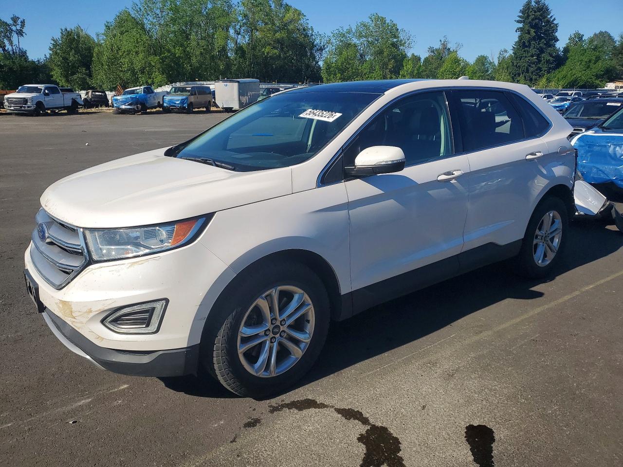 2017 Ford Edge Sel White vin: 2FMPK4J98HBB38131