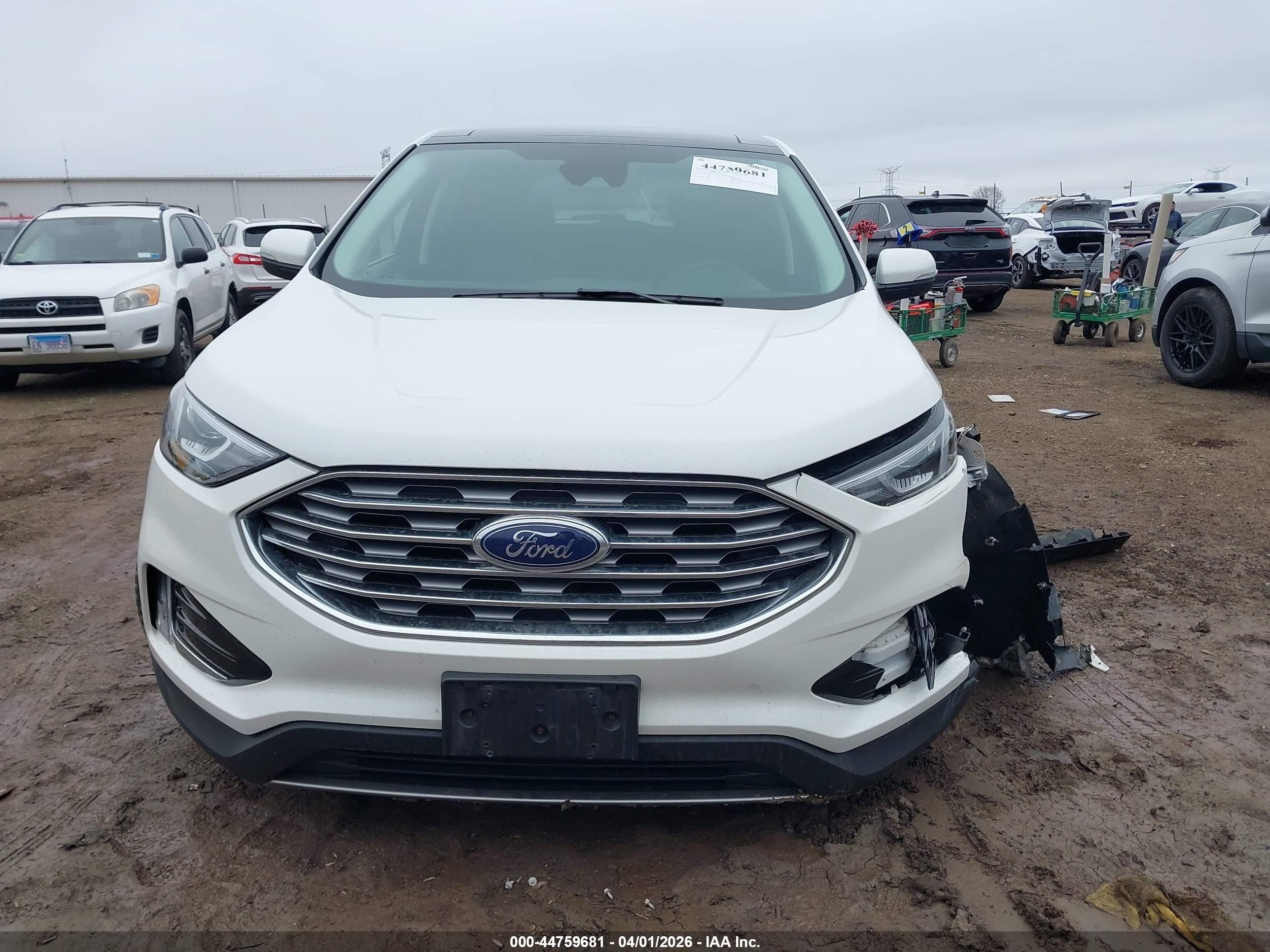2020 Ford Edge Sel Белый vin: 2FMPK4J99LBB52564