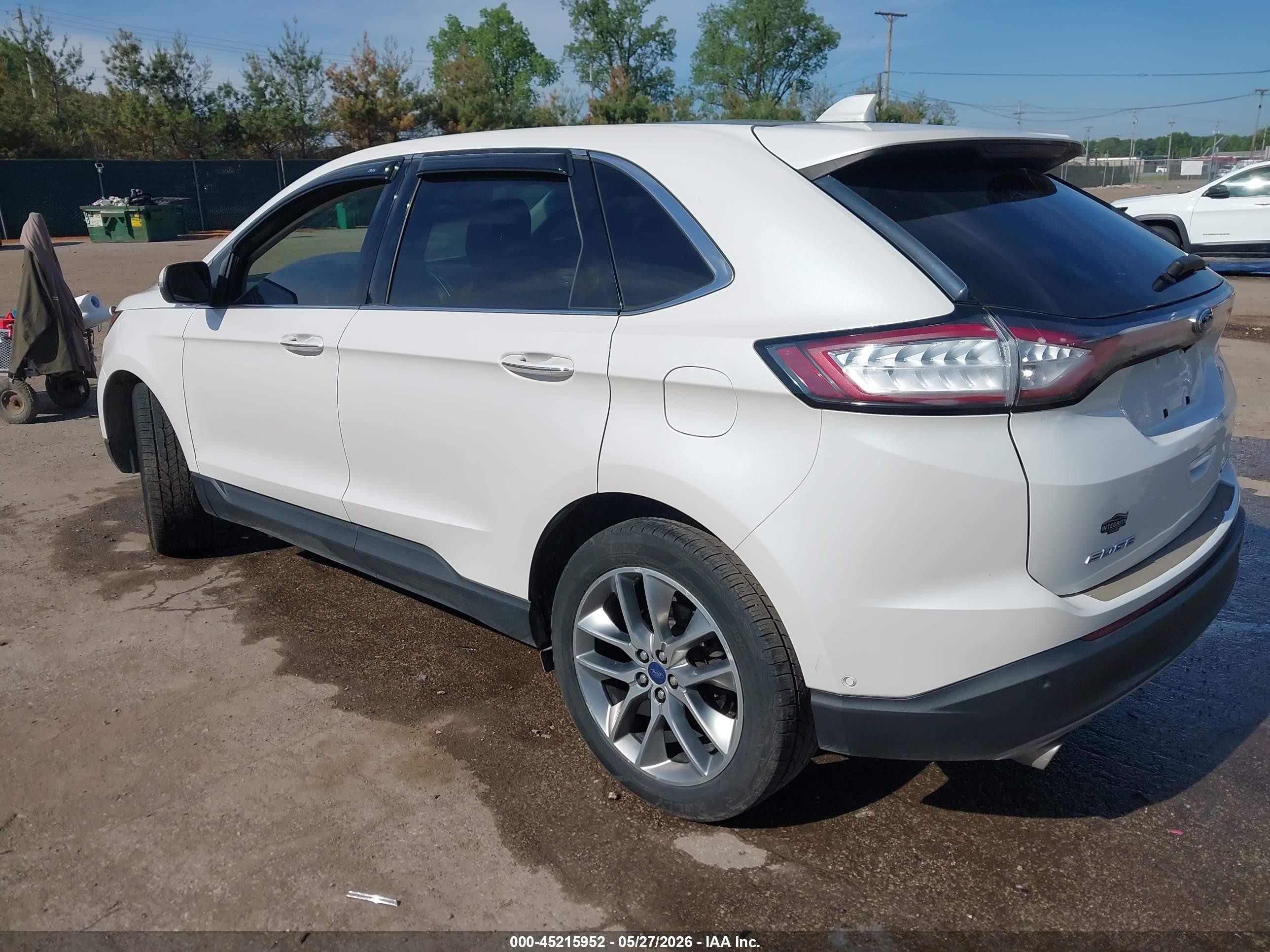 2015 Ford Edge Titanium White vin: 2FMPK4K80FBB23609