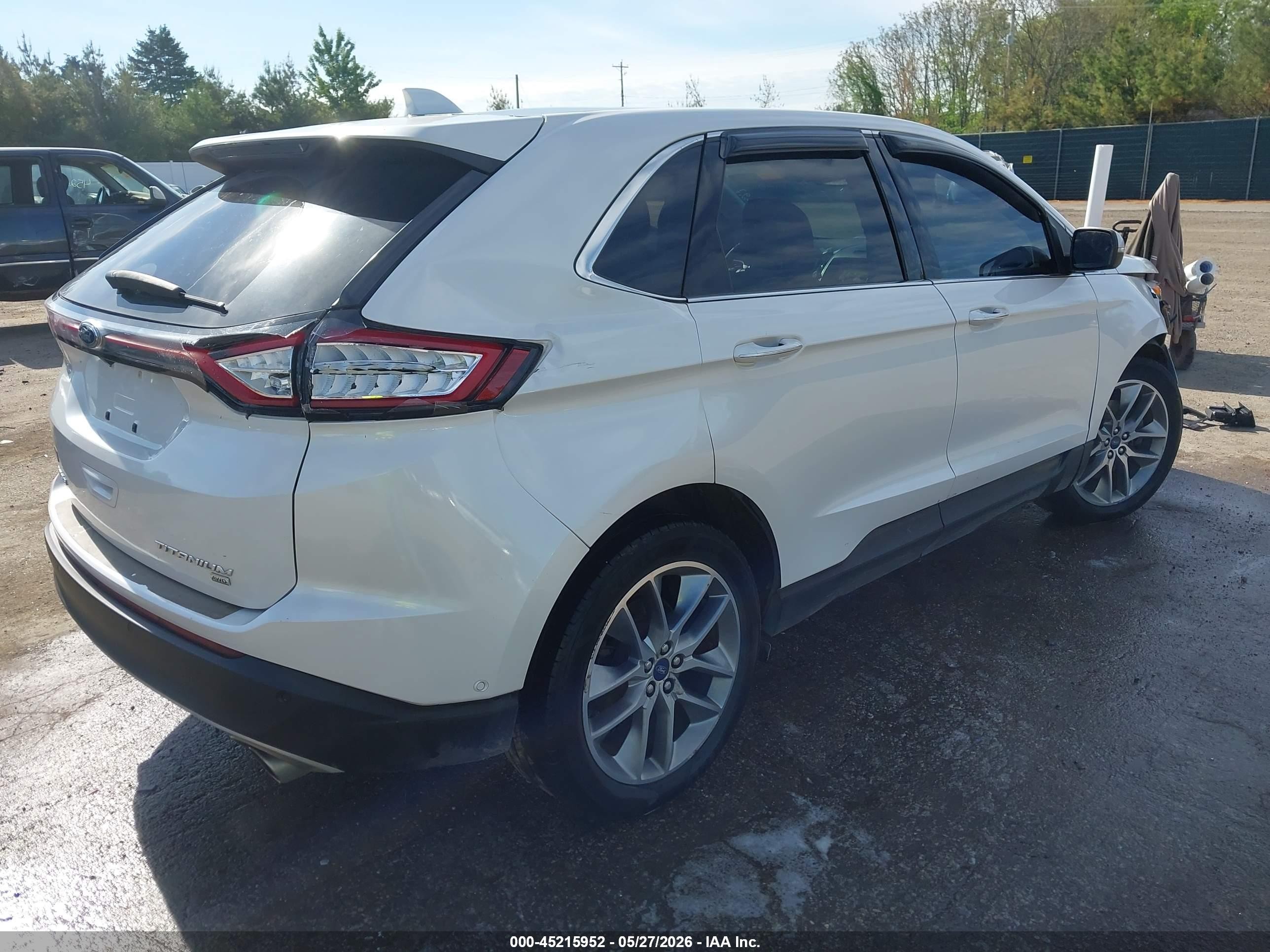 2015 Ford Edge Titanium White vin: 2FMPK4K80FBB23609