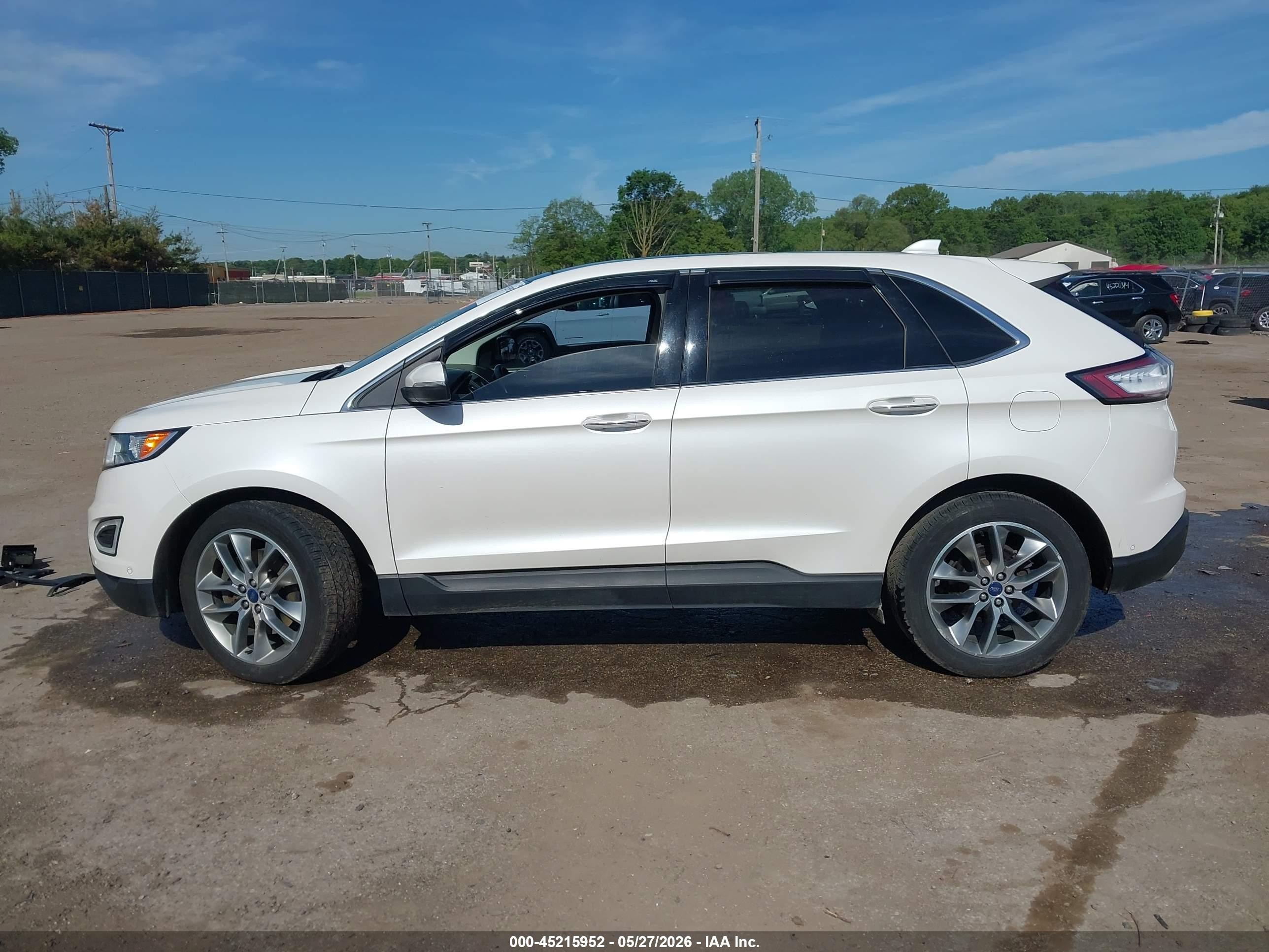 2015 Ford Edge Titanium White vin: 2FMPK4K80FBB23609