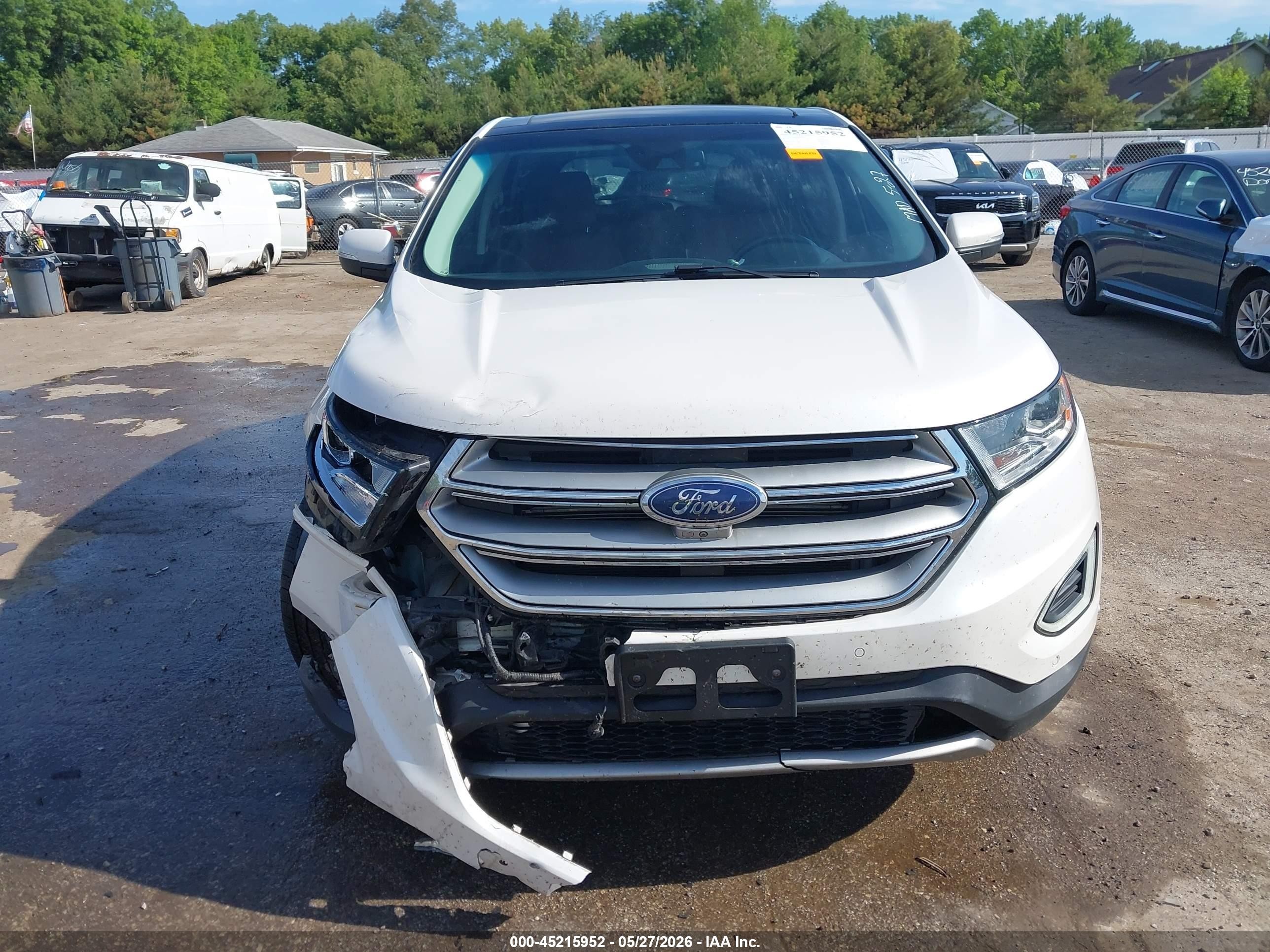 2015 Ford Edge Titanium White vin: 2FMPK4K80FBB23609