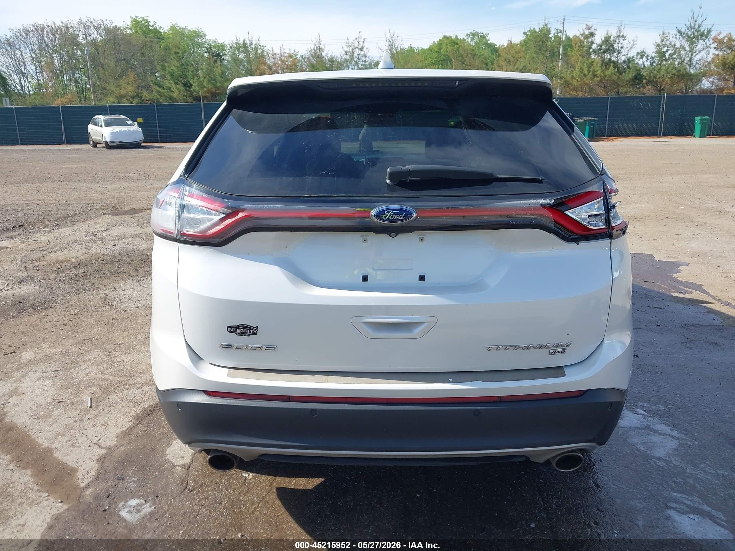 2015 Ford Edge Titanium White vin: 2FMPK4K80FBB23609