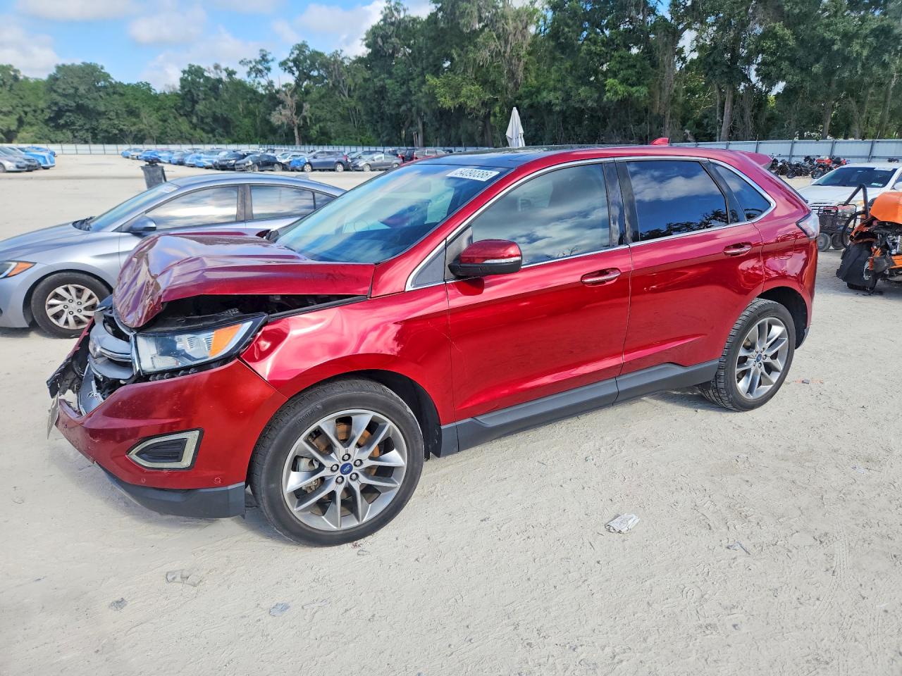 2015 Ford Edge Titanium Red vin: 2FMPK4K81FBB15549