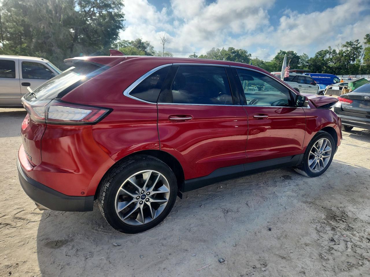 2015 Ford Edge Titanium Red vin: 2FMPK4K81FBB15549