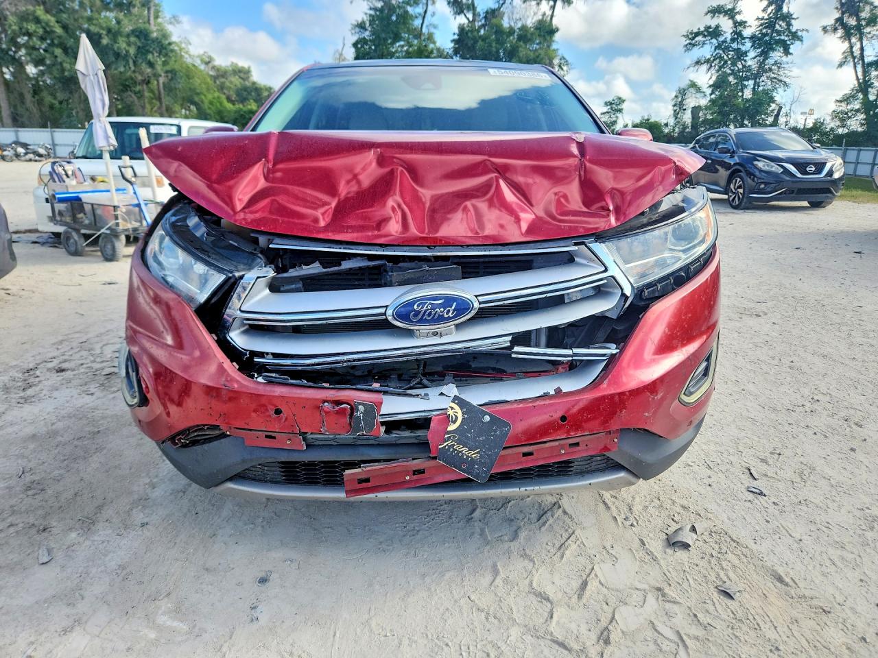 2015 Ford Edge Titanium Red vin: 2FMPK4K81FBB15549