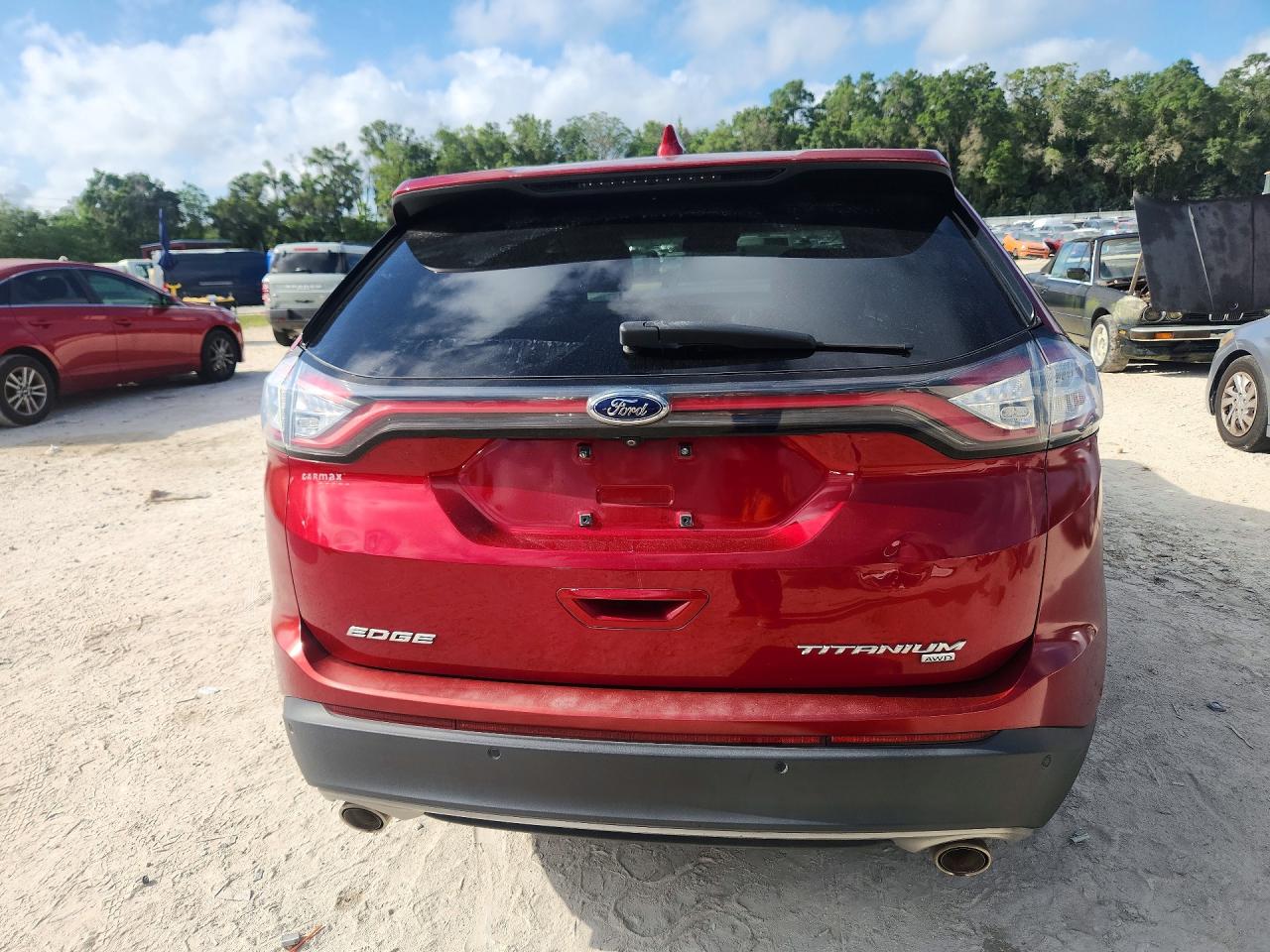 2015 Ford Edge Titanium Red vin: 2FMPK4K81FBB15549