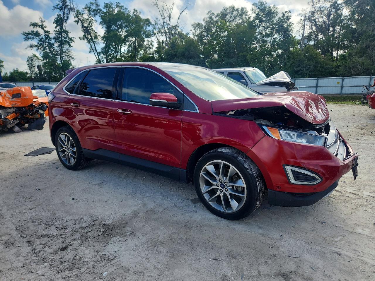 2015 Ford Edge Titanium Red vin: 2FMPK4K81FBB15549