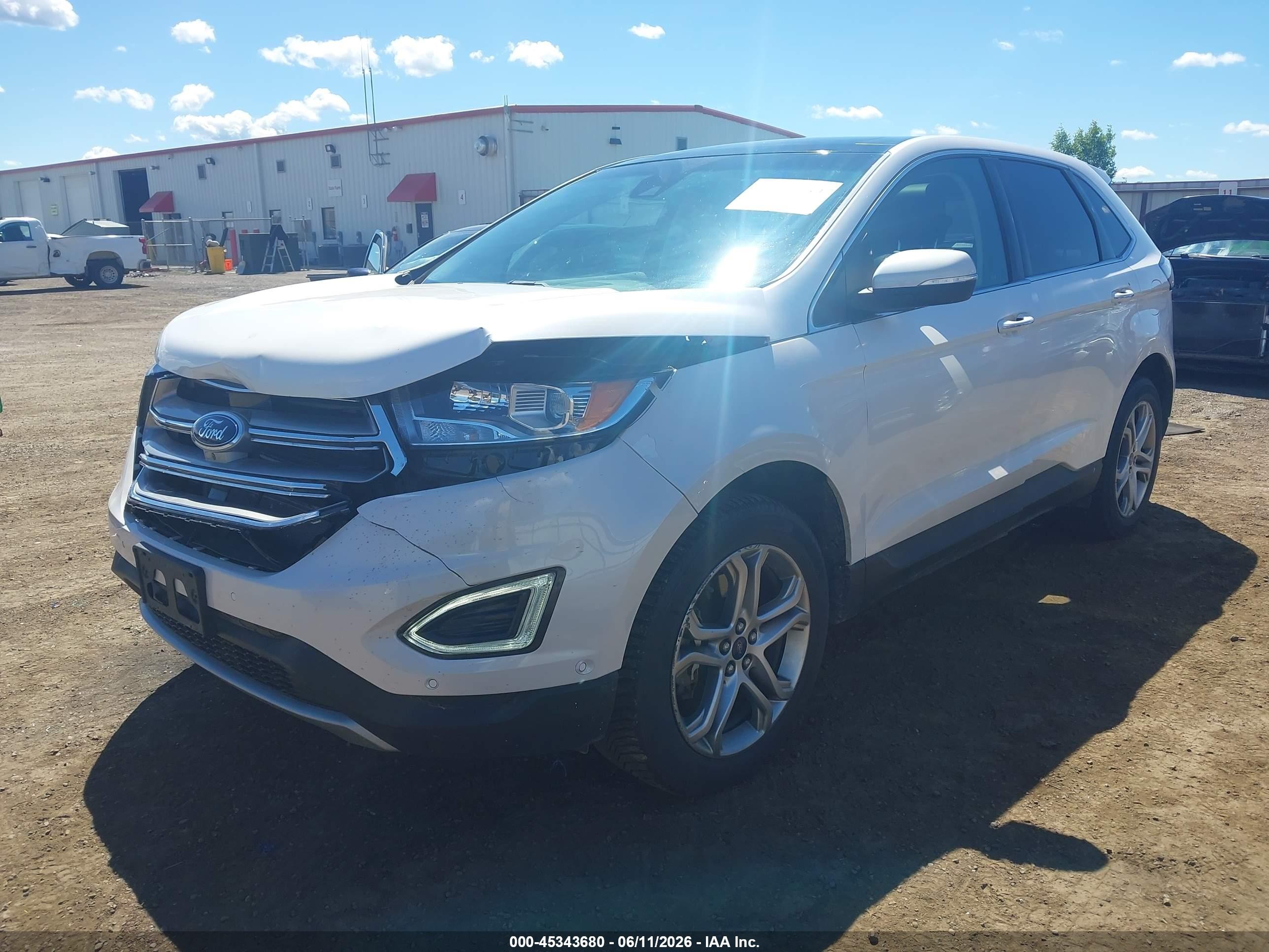 2015 Ford Edge Titanium White vin: 2FMPK4K81FBB28298