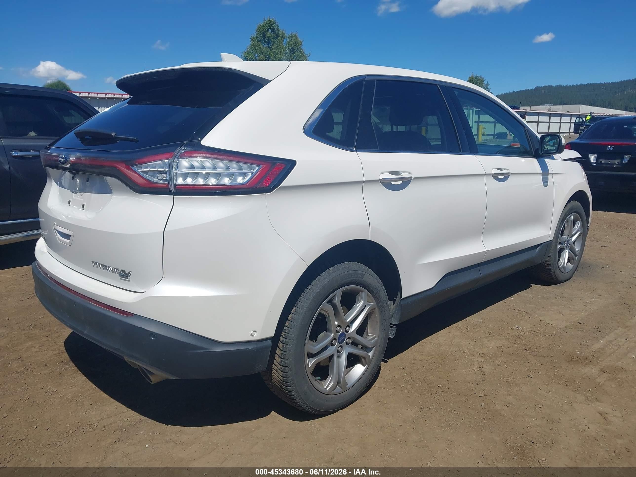 2015 Ford Edge Titanium White vin: 2FMPK4K81FBB28298