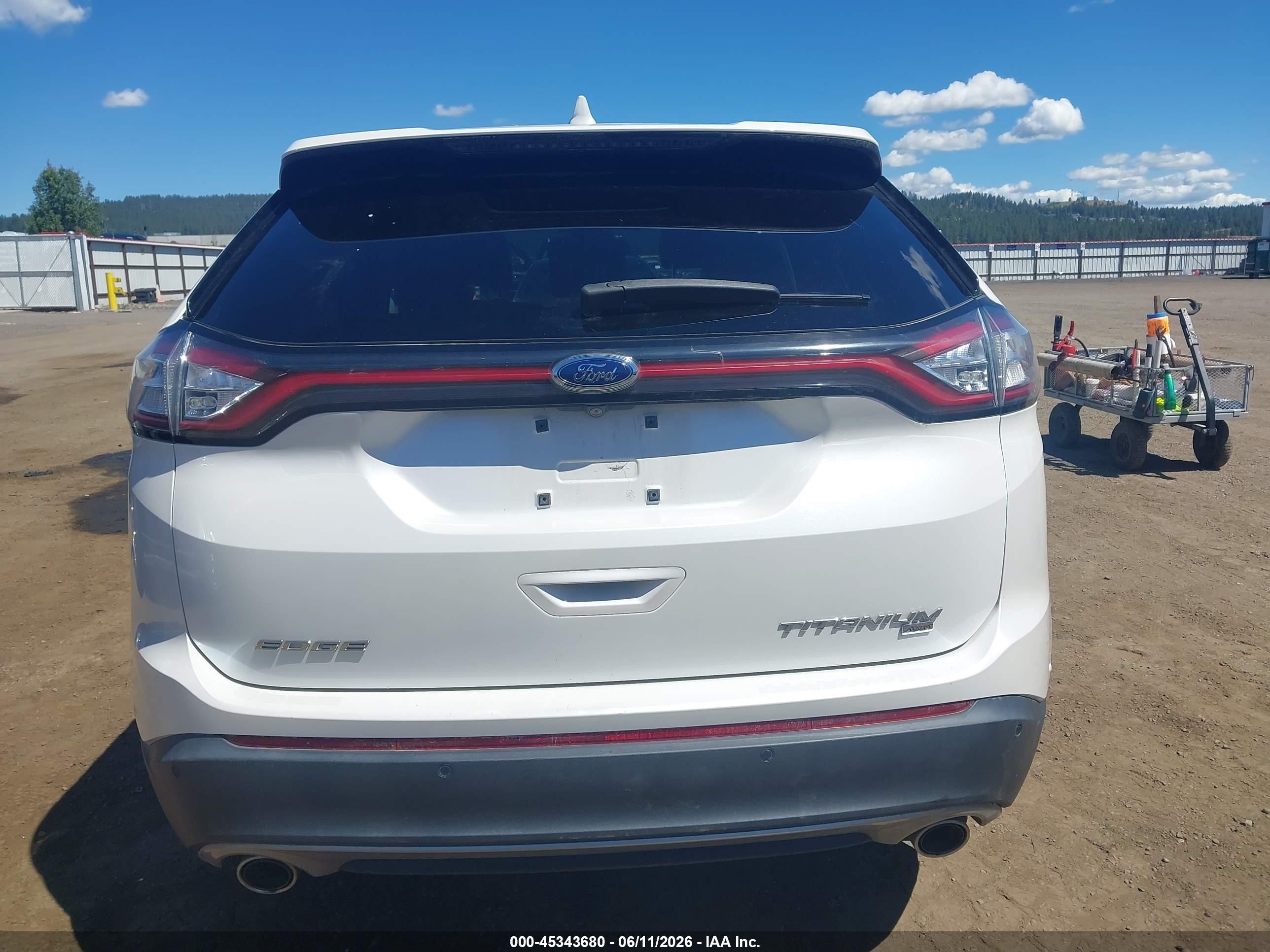 2015 Ford Edge Titanium White vin: 2FMPK4K81FBB28298