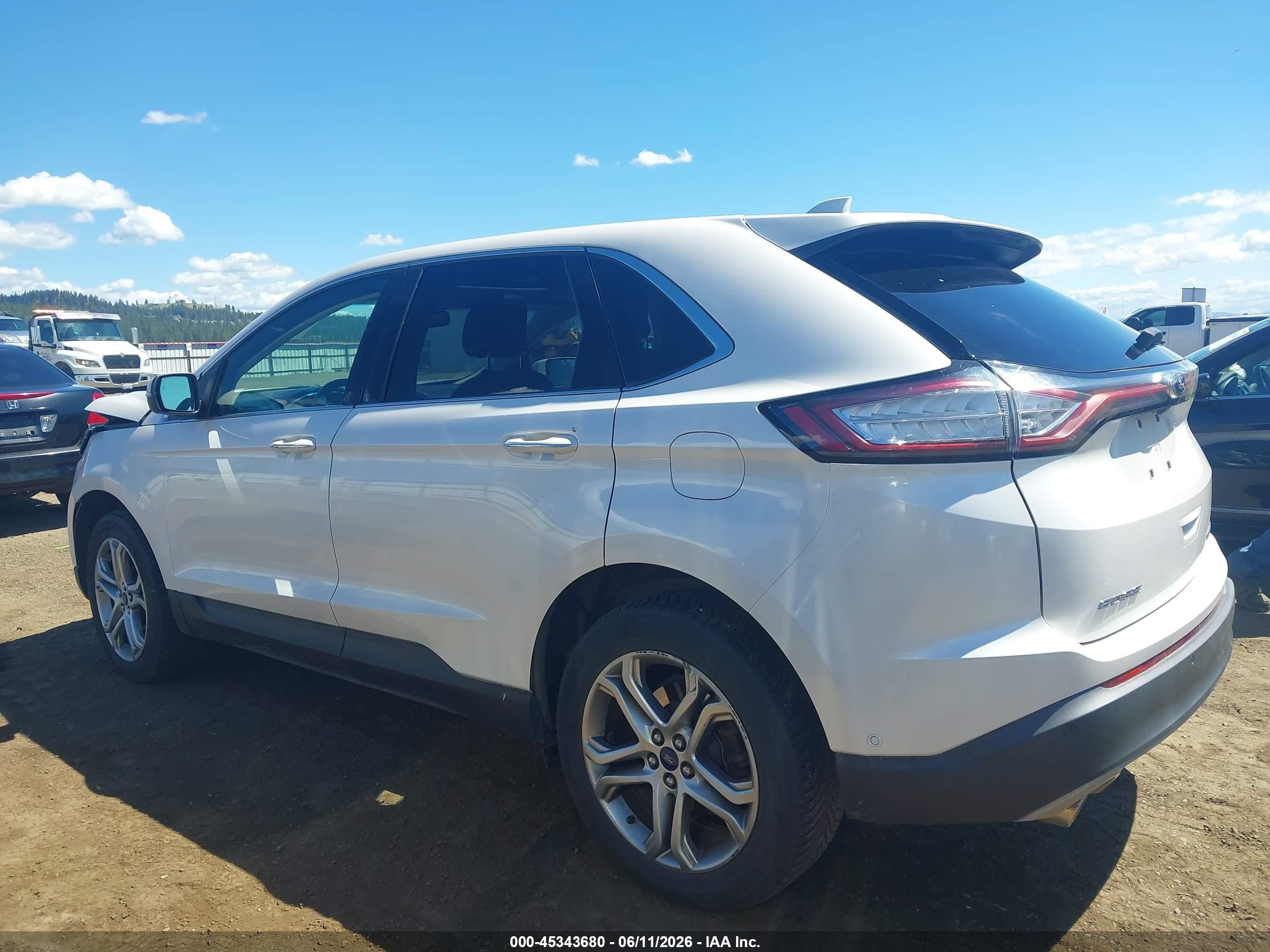 2015 Ford Edge Titanium White vin: 2FMPK4K81FBB28298