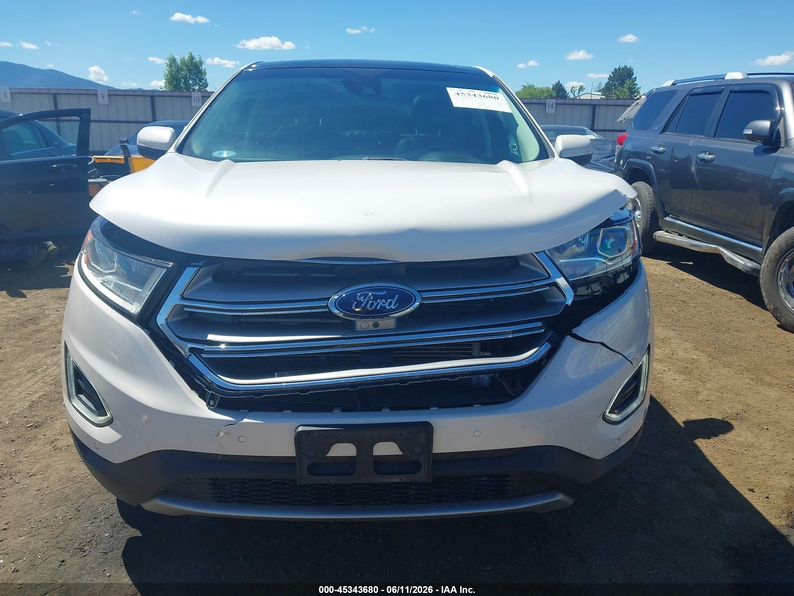 2015 Ford Edge Titanium White vin: 2FMPK4K81FBB28298