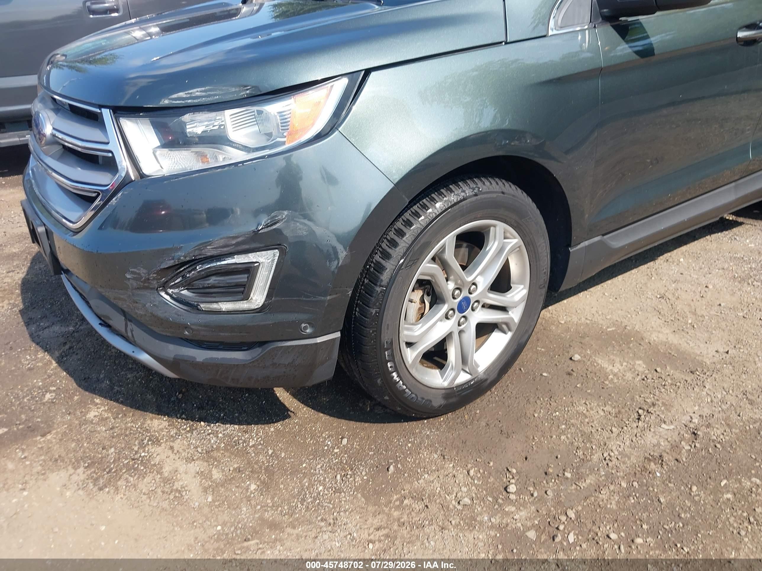 2015 Ford Edge Titanium Gray vin: 2FMPK4K81FBB99016