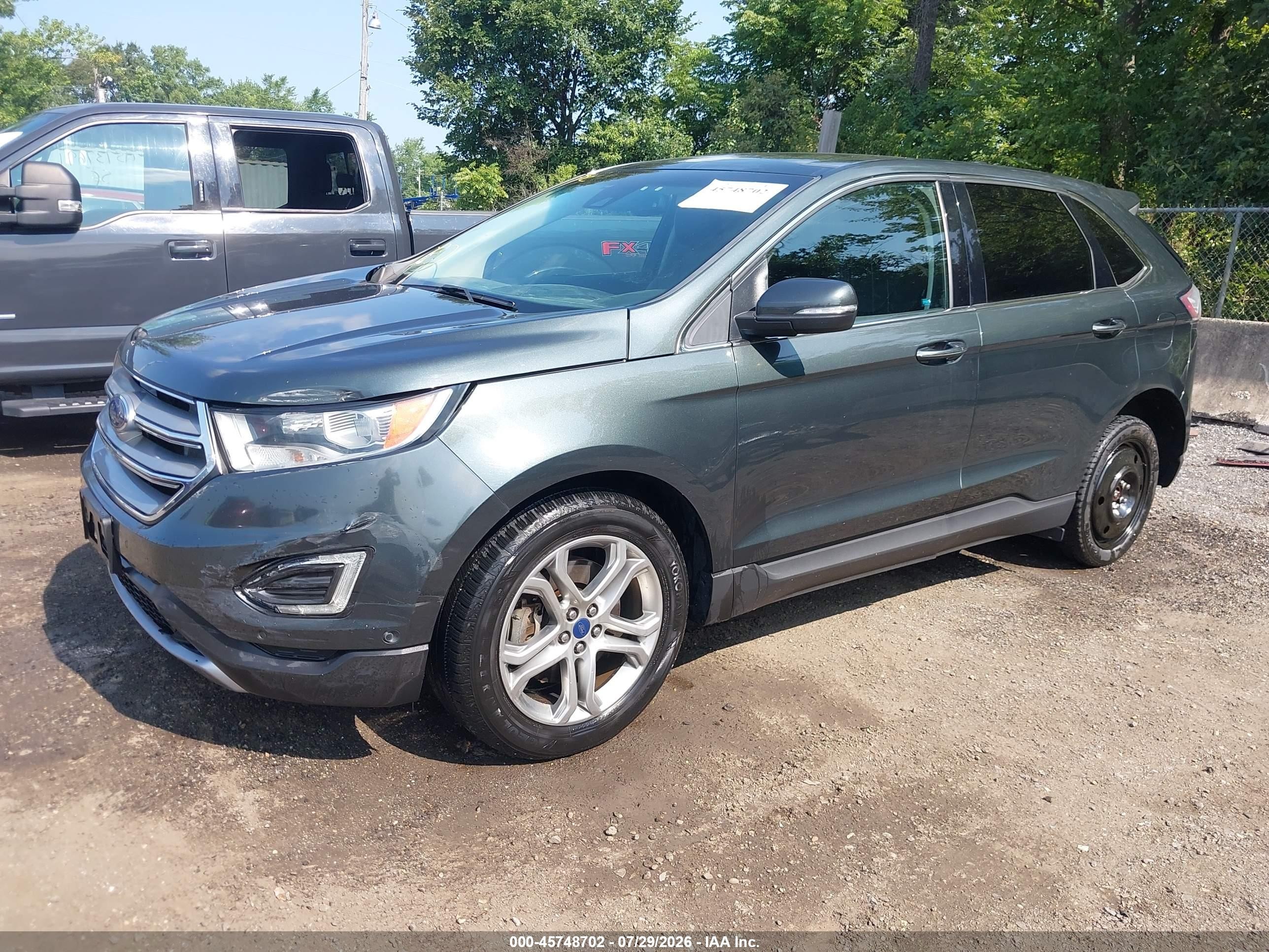 2015 Ford Edge Titanium Gray vin: 2FMPK4K81FBB99016