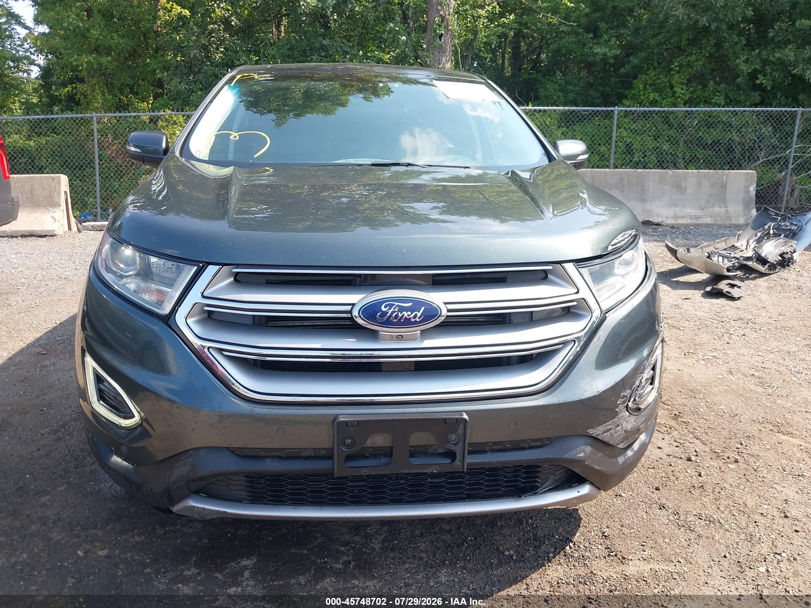 2015 Ford Edge Titanium Gray vin: 2FMPK4K81FBB99016