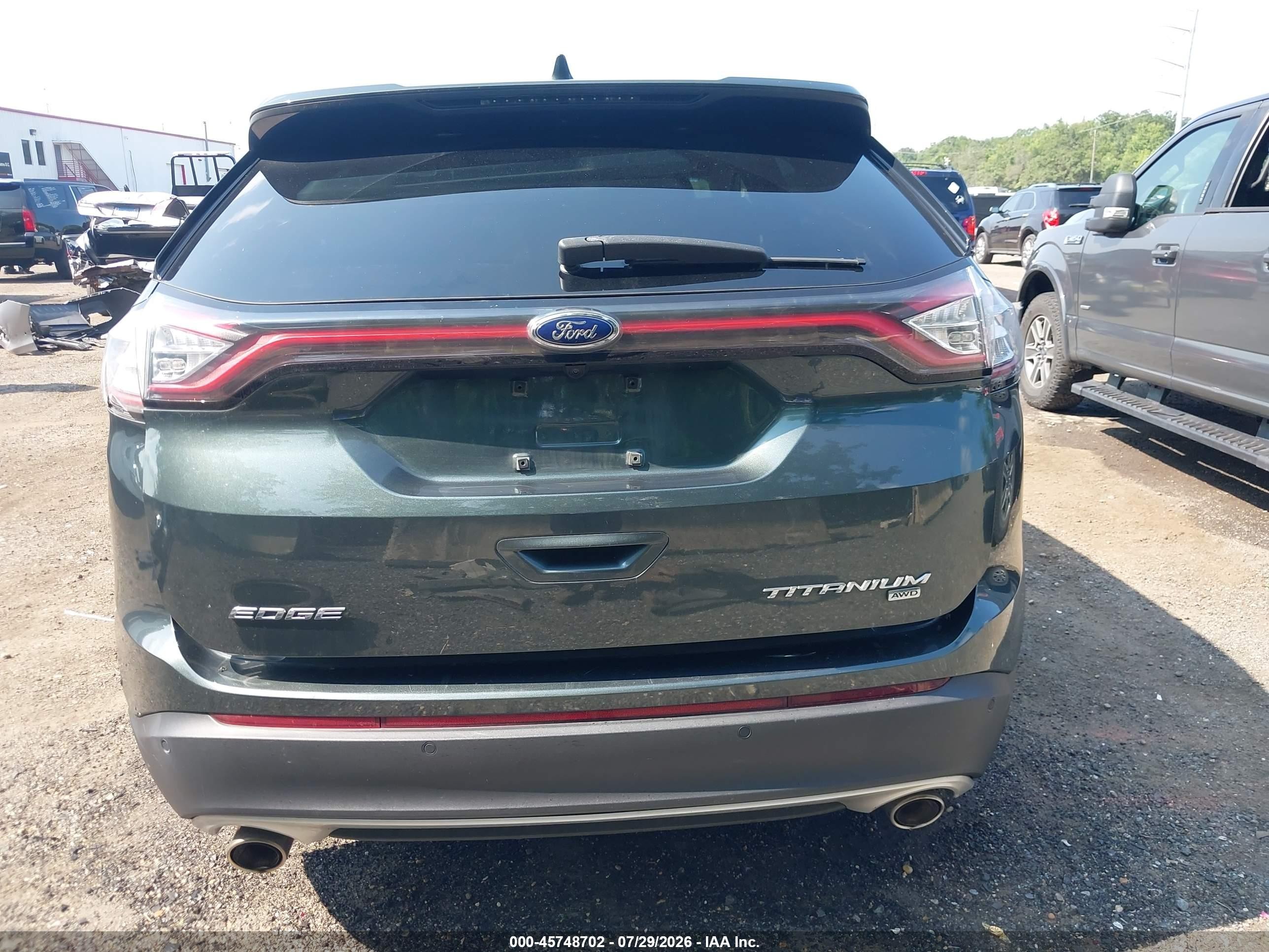 2015 Ford Edge Titanium Gray vin: 2FMPK4K81FBB99016
